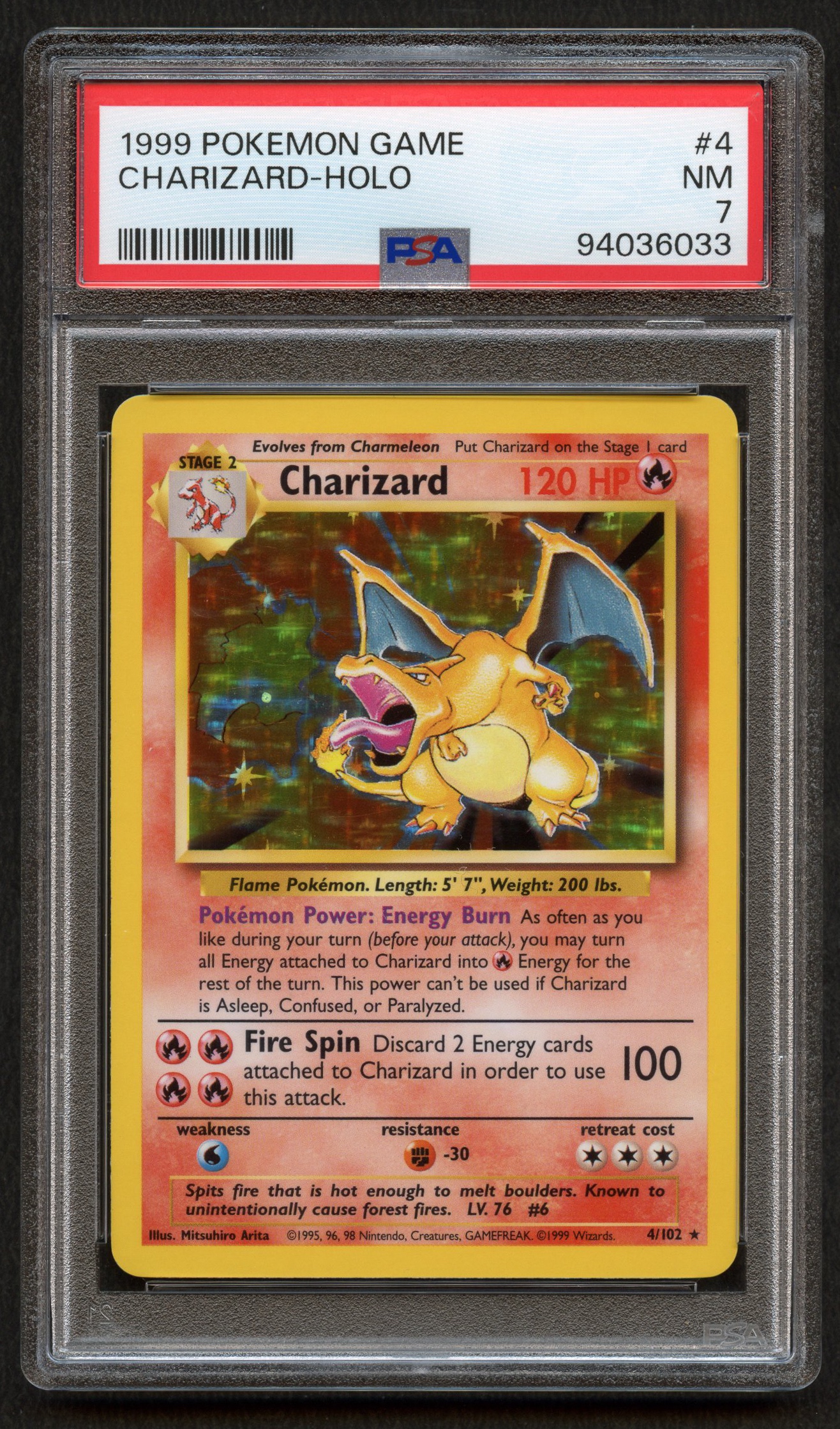PSA 7 Charizard Unlimited - Base Set (1999) Holo #428