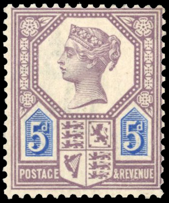 GB SG 207 1887 5d Jubilee Die I mint