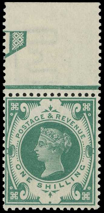 1899 1/- Colour Trial in emerald on...