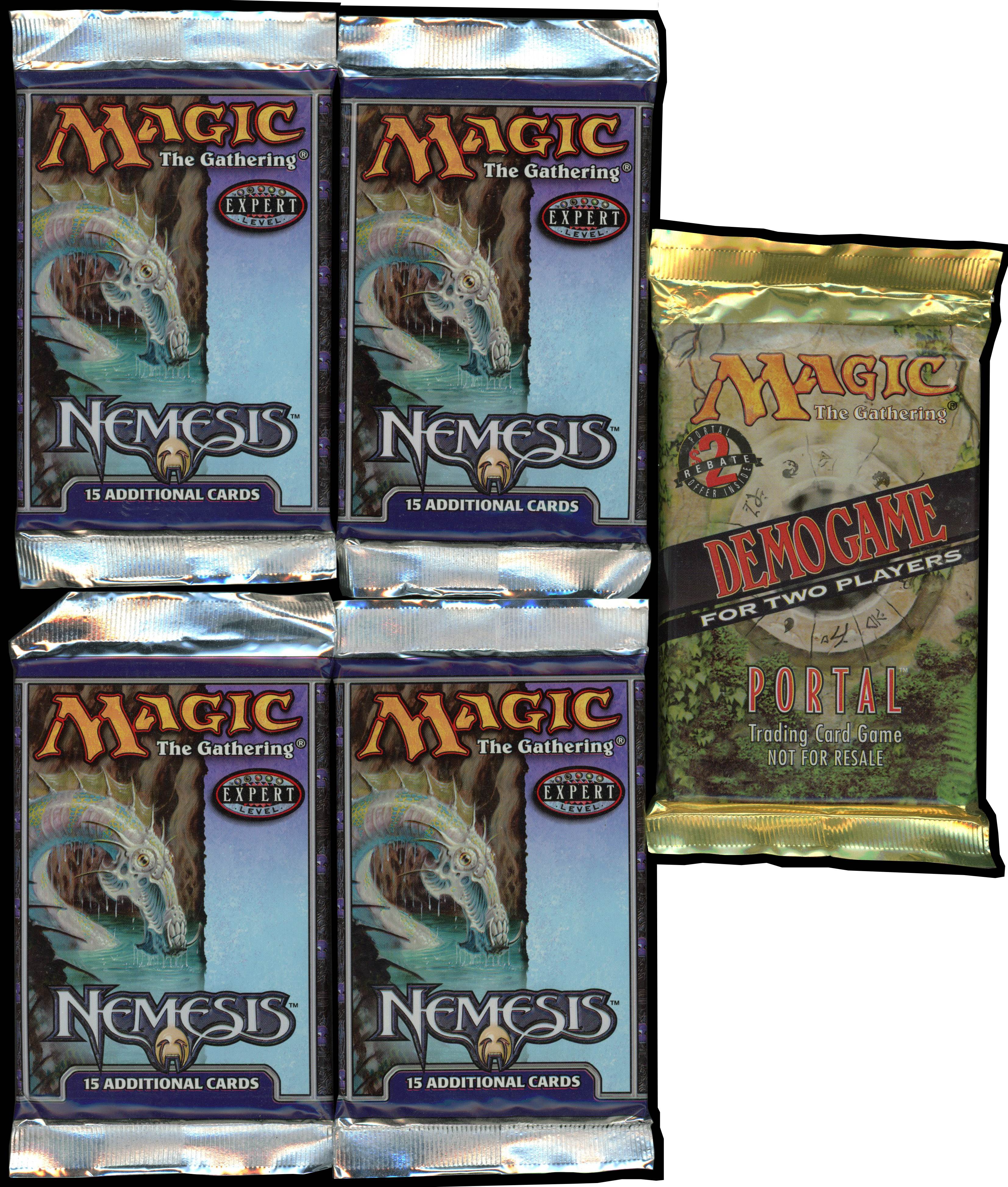Magic The Gathering - 4x Nemesis Sealed Booster Packs and 1 Portal Demo Pack