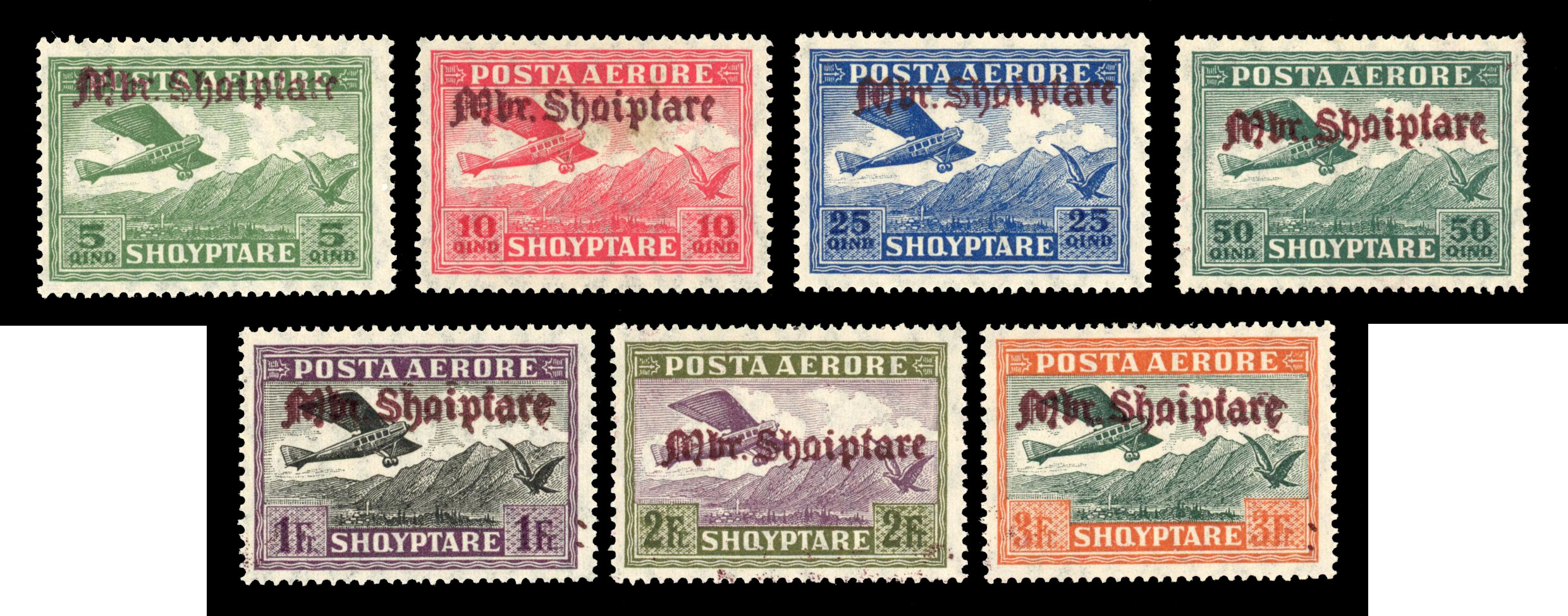 Albania 1929 Kingdom of Albania airmail set of 7 hinged mint