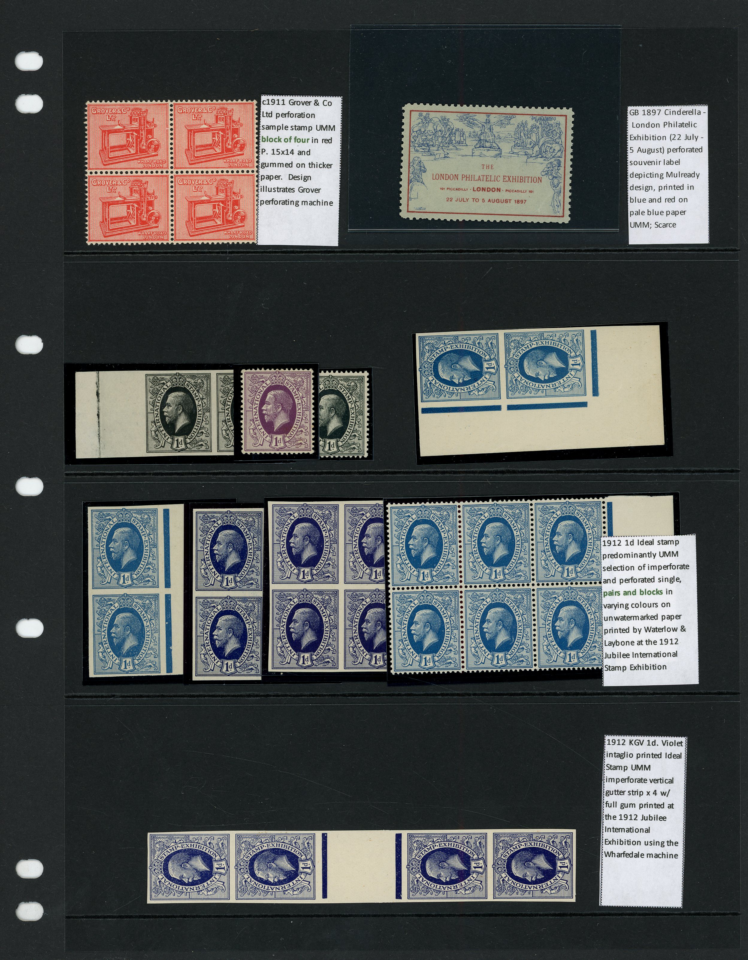 Collection of Cinderella stamps/labels and proof material 