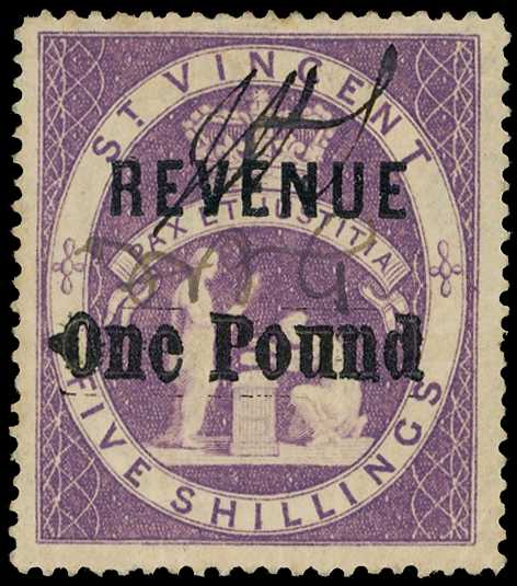 1893-95 'One Pound' on 5s lilac, very fine...