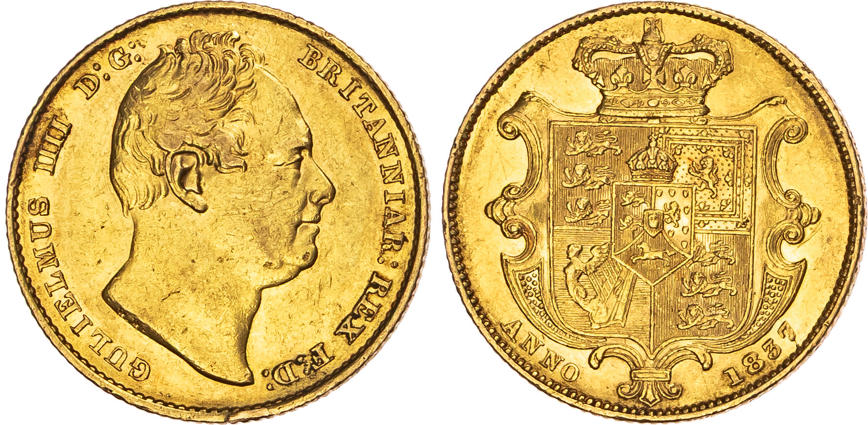 William IV (1830-1837), AV Sovereign, 1837.
