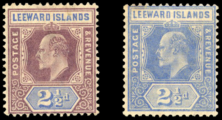 Leeward Islands SG 23a, 40a mint