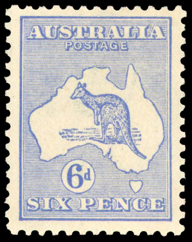Australia 1915 2nd Watermark 6d bright blue  S.G. 26a cat £425