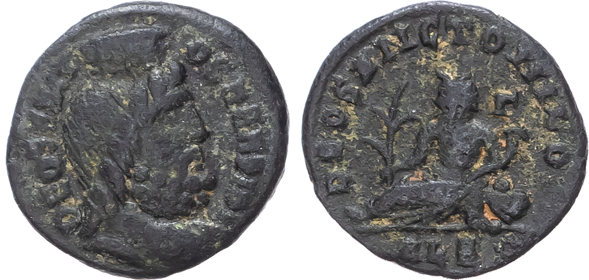 Festival of Isis Coinage (c. Mid - 4th Century AD) AE Follis, mint of Alexandria, 1.60g. 