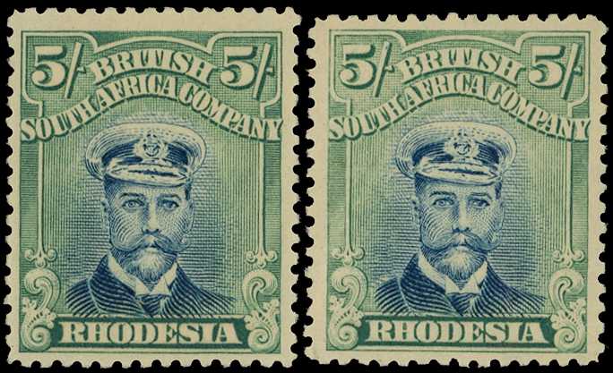 1918-21 5/- Head Die IIIB, perf 14, toned...