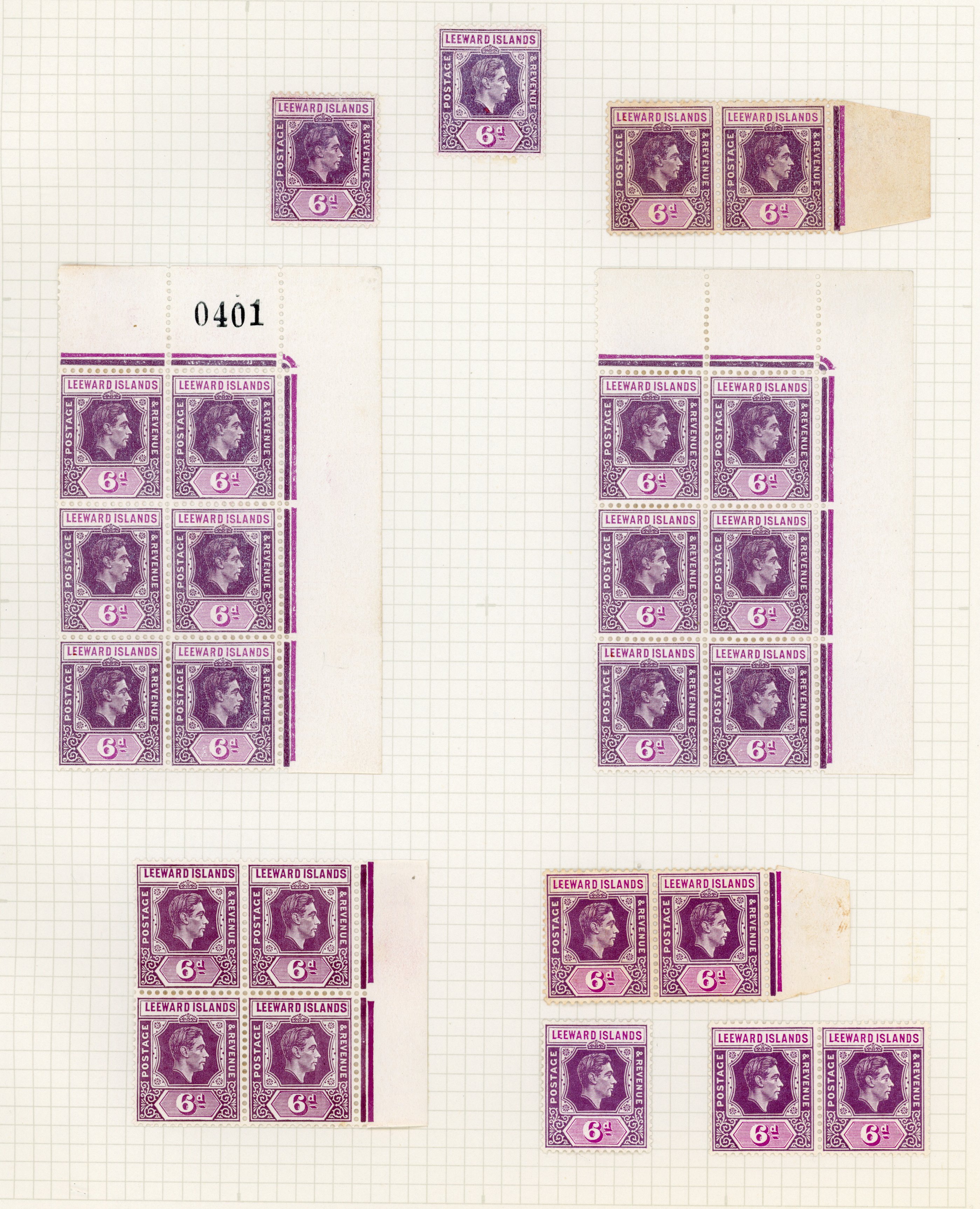 Leeward Islands SG 109a, b vars mint