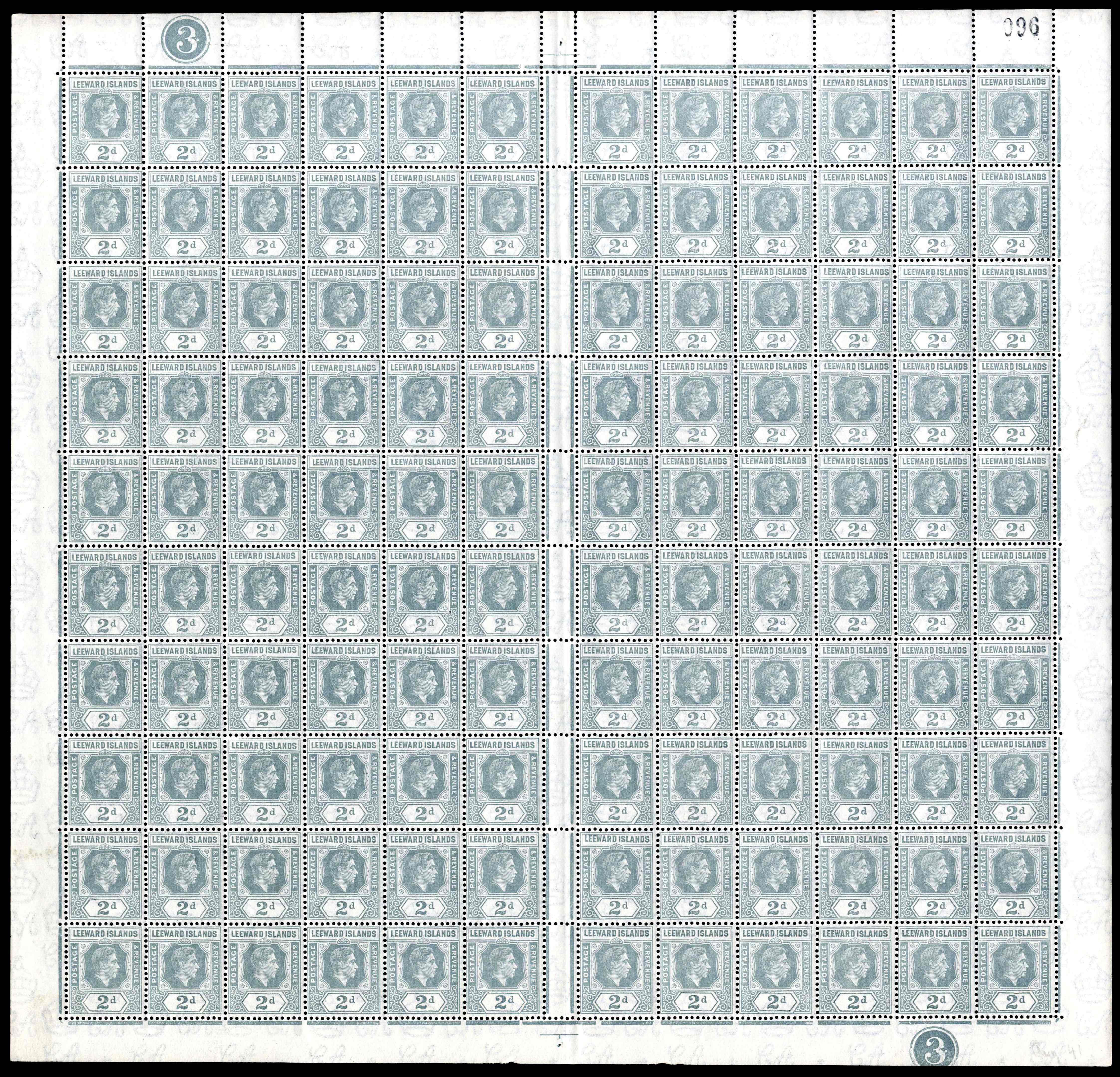Leeward Islands SG 103 sheet mint