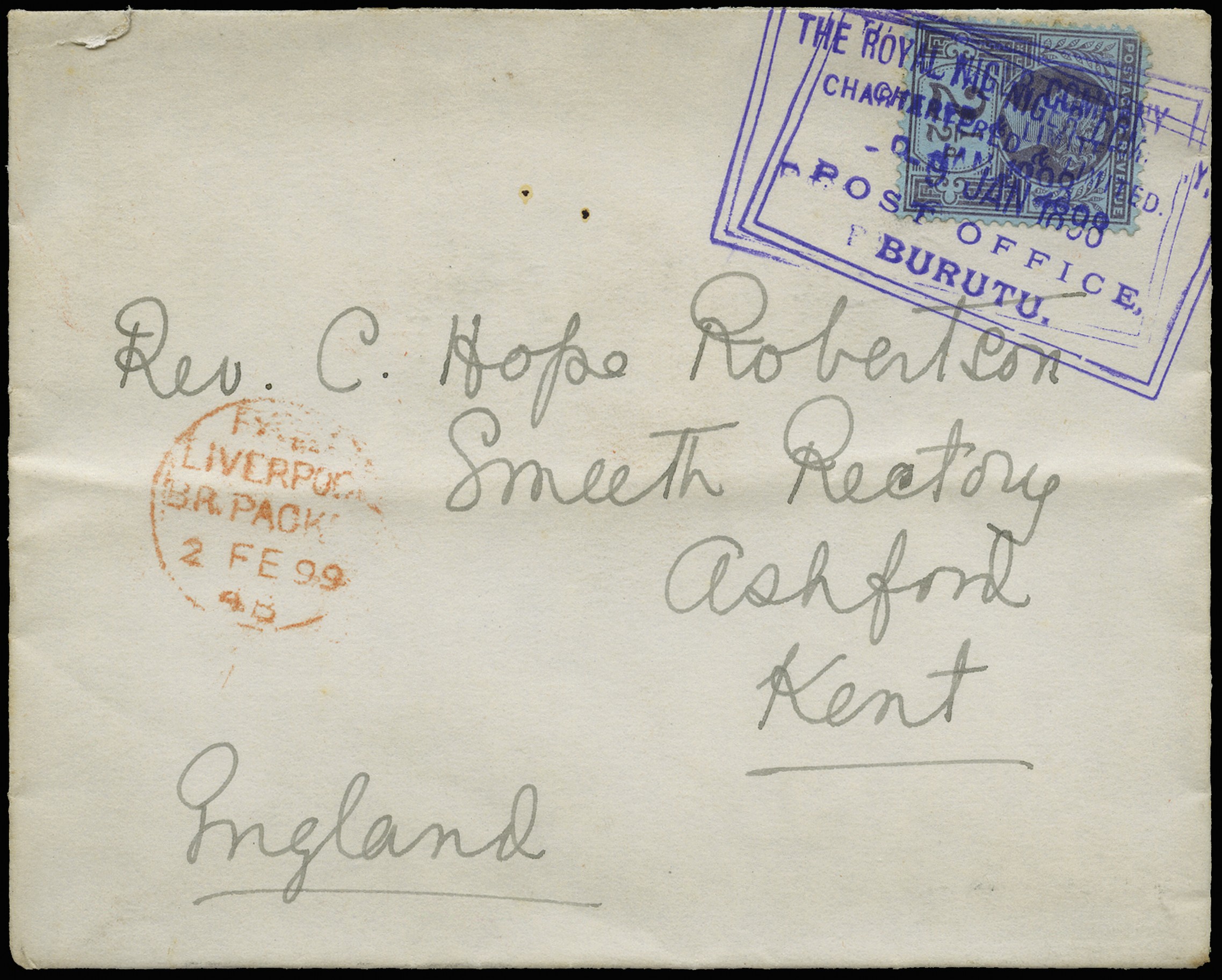 1899 (9 JAN) 'Robertson' envelope to...