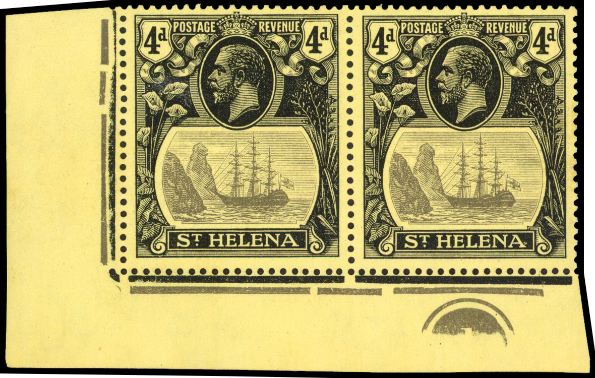 St Helena SG 92c Plate pair mint