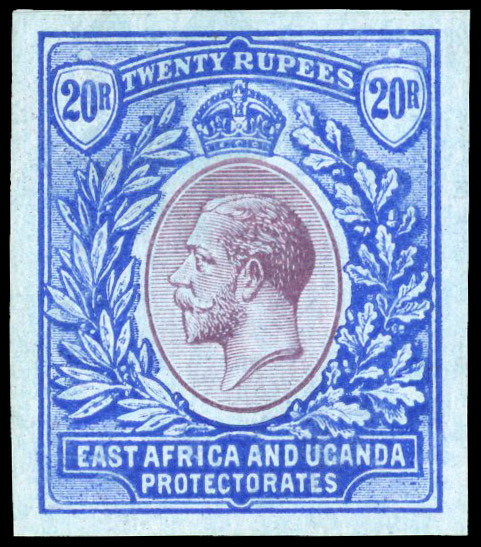 KUT 1912-20 20r purple and blue imperf