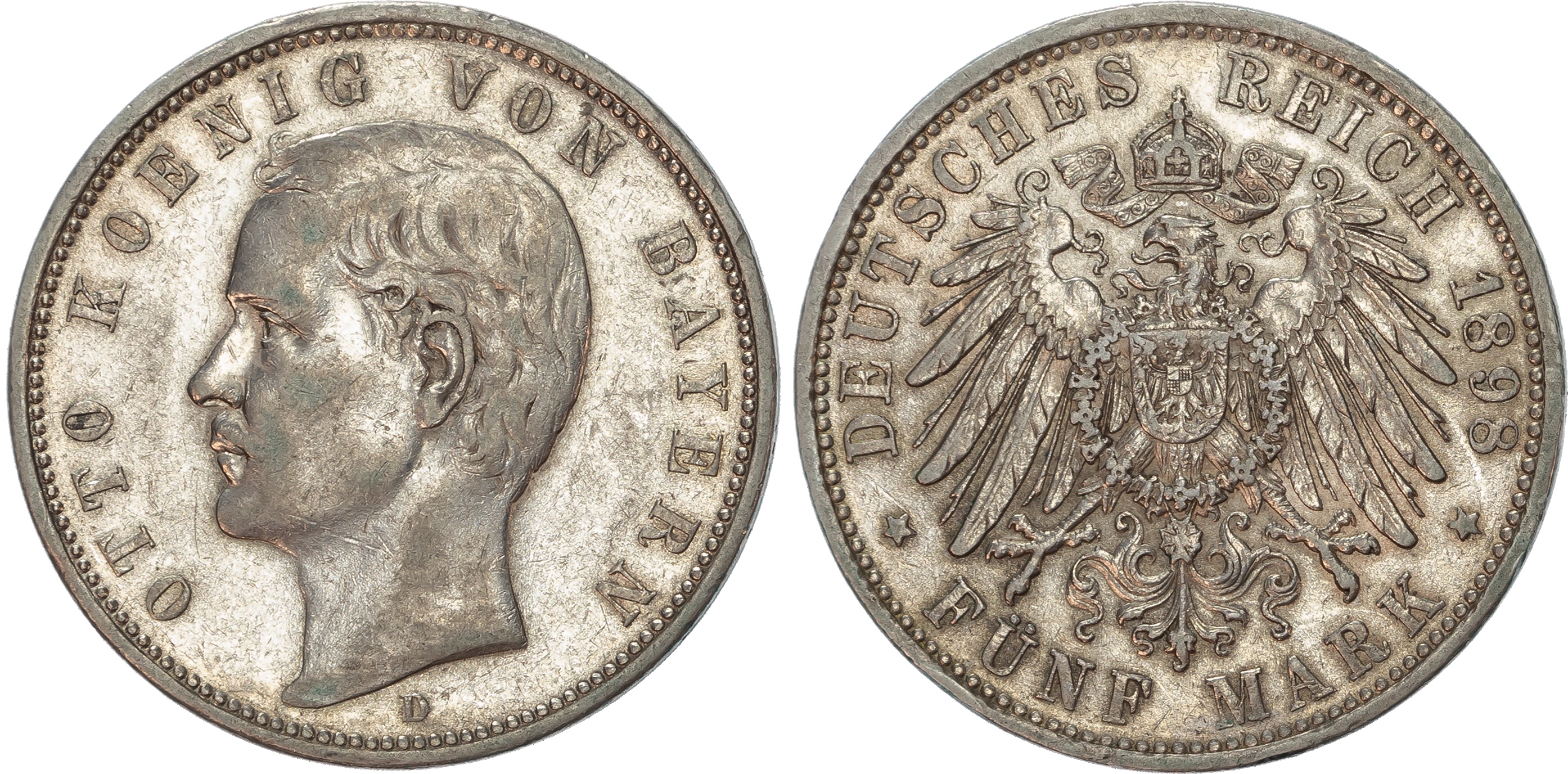 Germany, Bayern, Otto (1866-1913), silver 5 Marks (8)