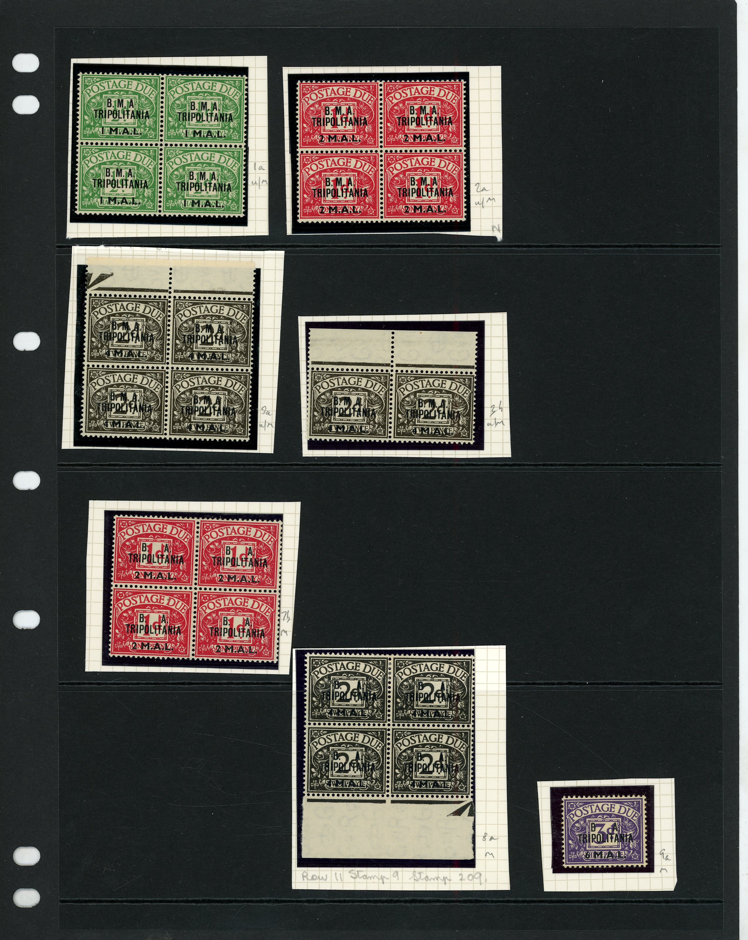 BOIC Tripolitania Dues varieties mint