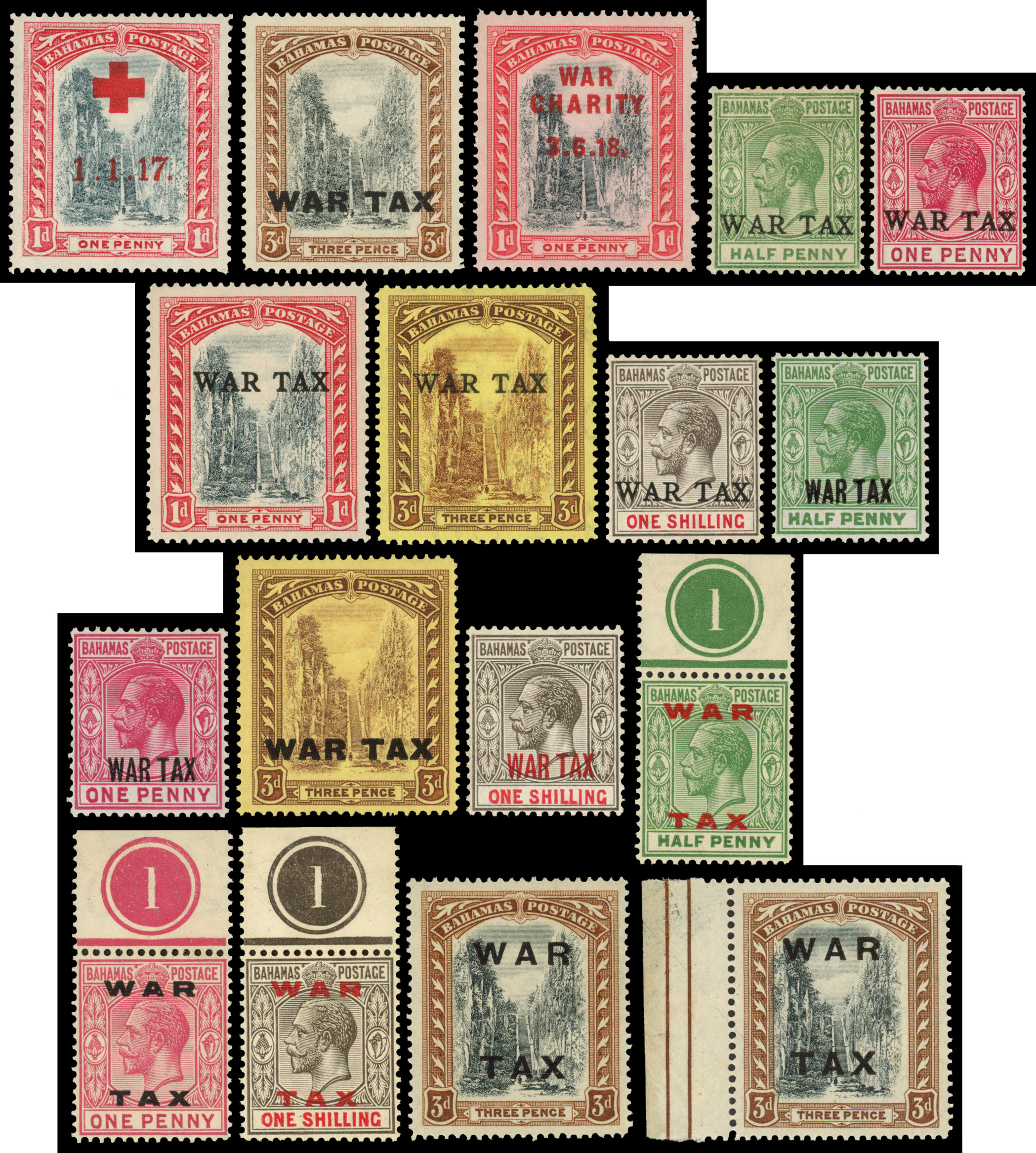 Bahamas 1917-19 War Tax collection