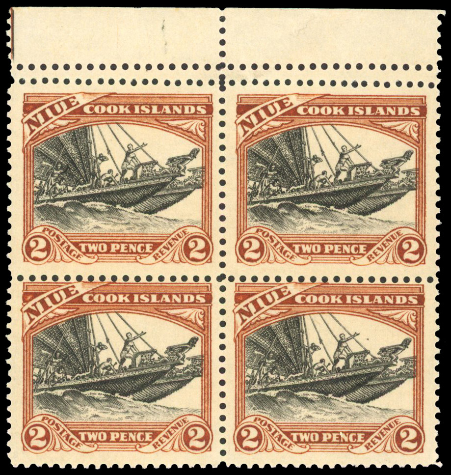 Niue 1932 2d block of 4 perf 14x13x13x13 unmounted