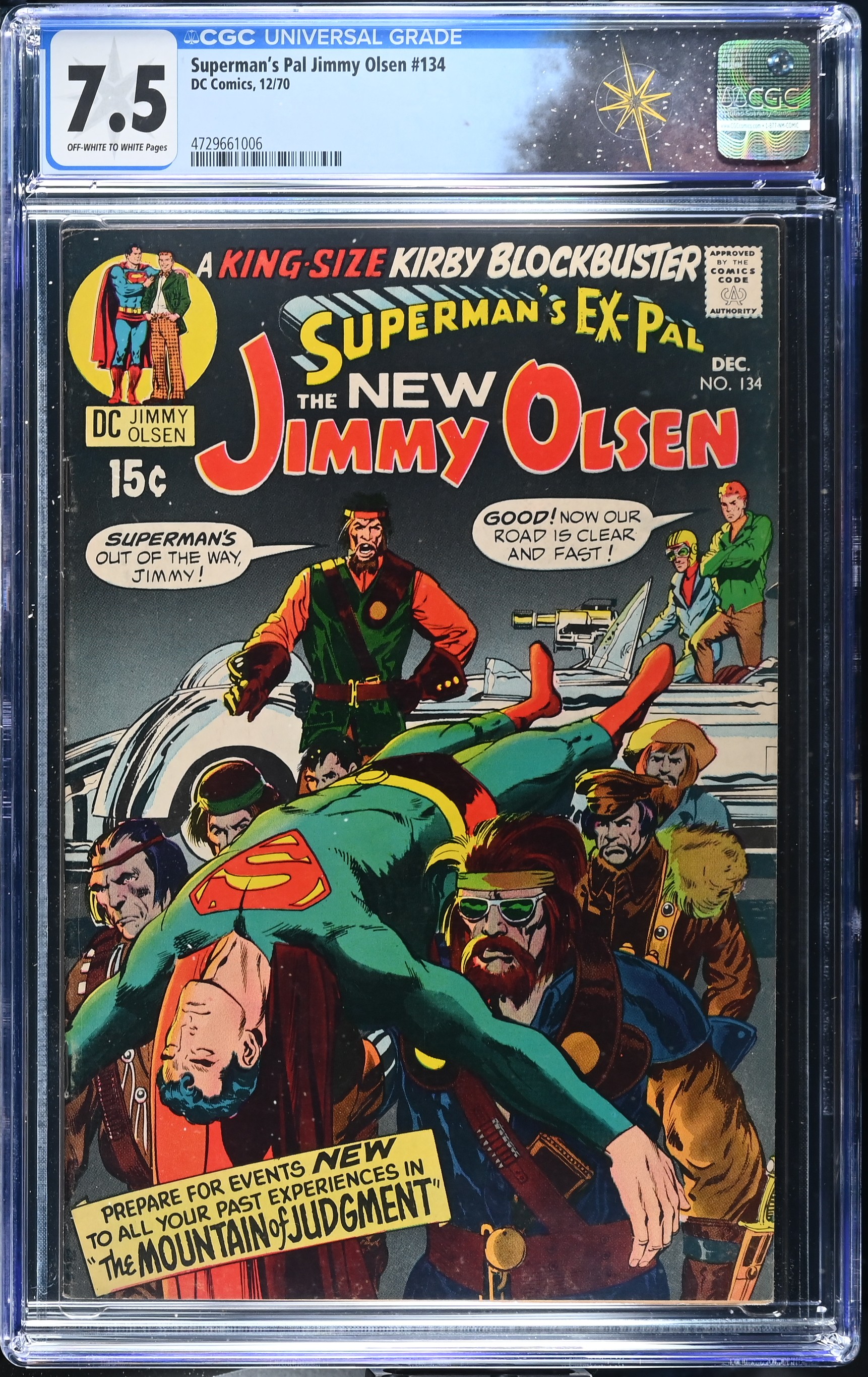 Superman's Pal Jimmy Olsen #134 CGC 7.5 1st Cameo Appearance of Darkseid (DC Comics, 1970) Off-White to White Pages