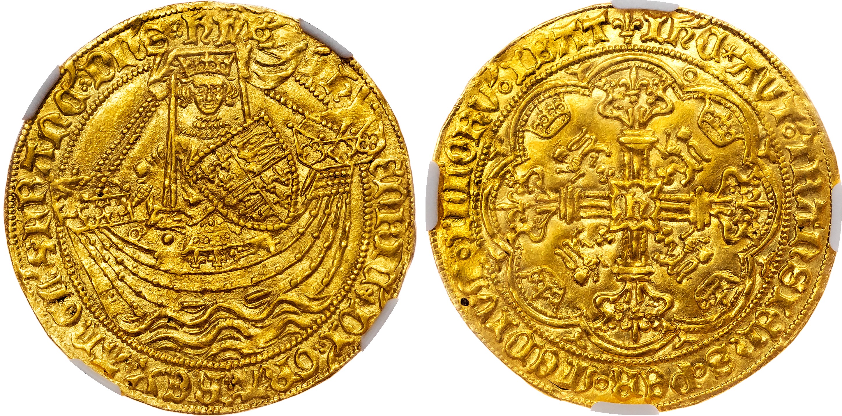 Henry VI (First Reign, 1422-1461), AV Noble, Annulet Issue (1422-c.1430), London mint. NGC MS63.