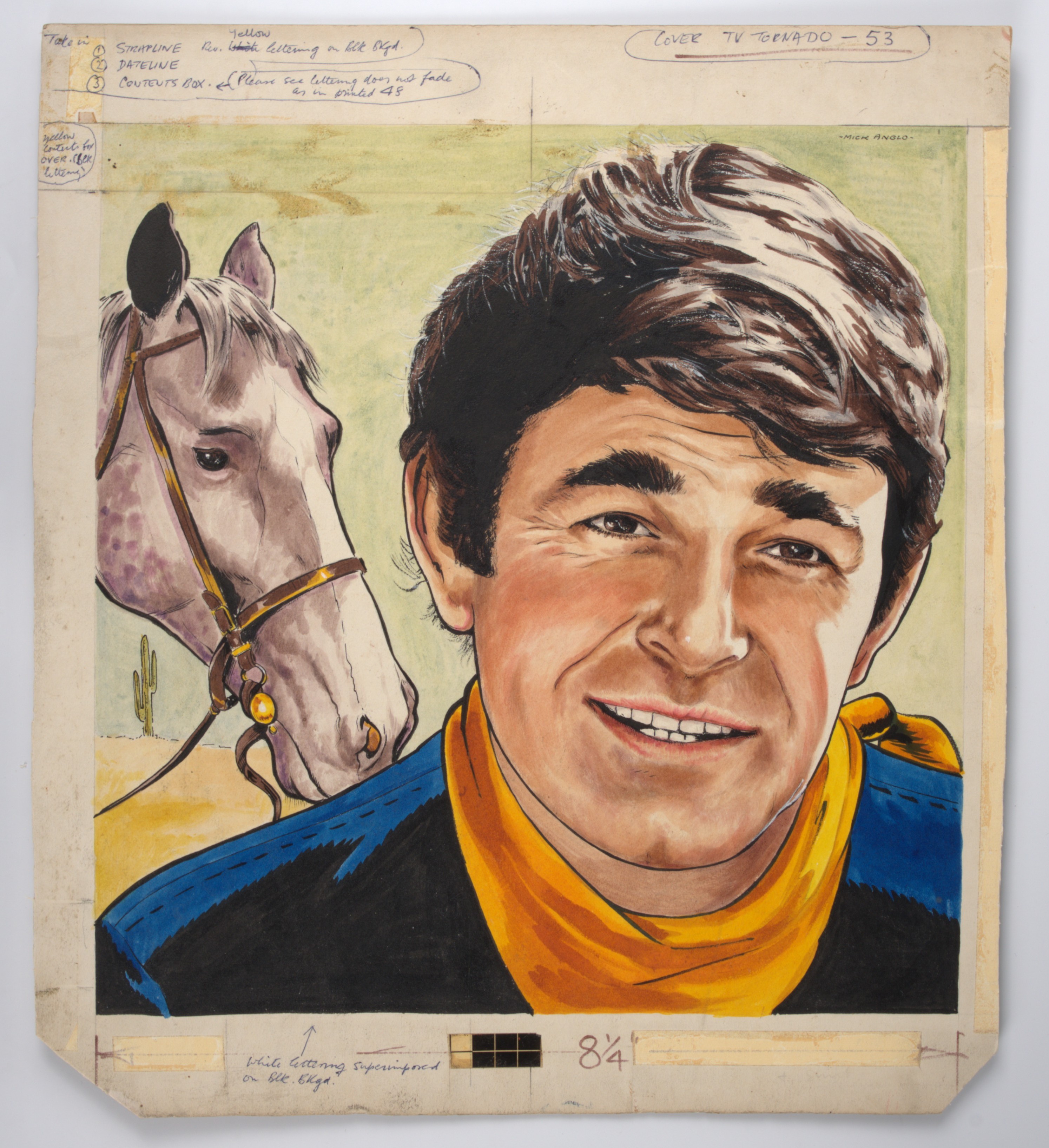 Mick Anglo TV Tornado #53 Cover Art of Stuart Whitman as Jim Crown (City Magazines, 1968) Total 3