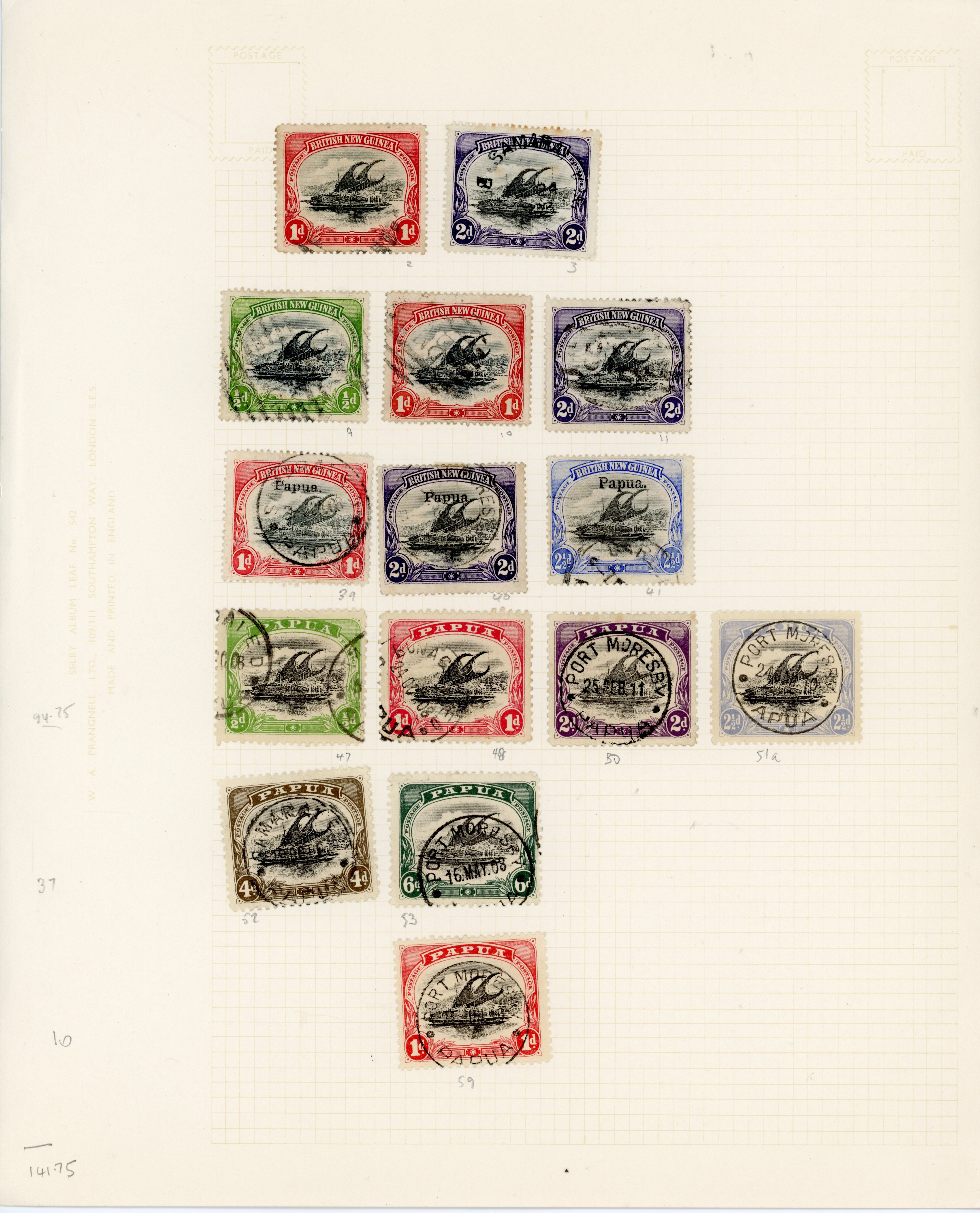 Papua: 1901-30 Lakatoi mixed mint used selection arranged on album leaves