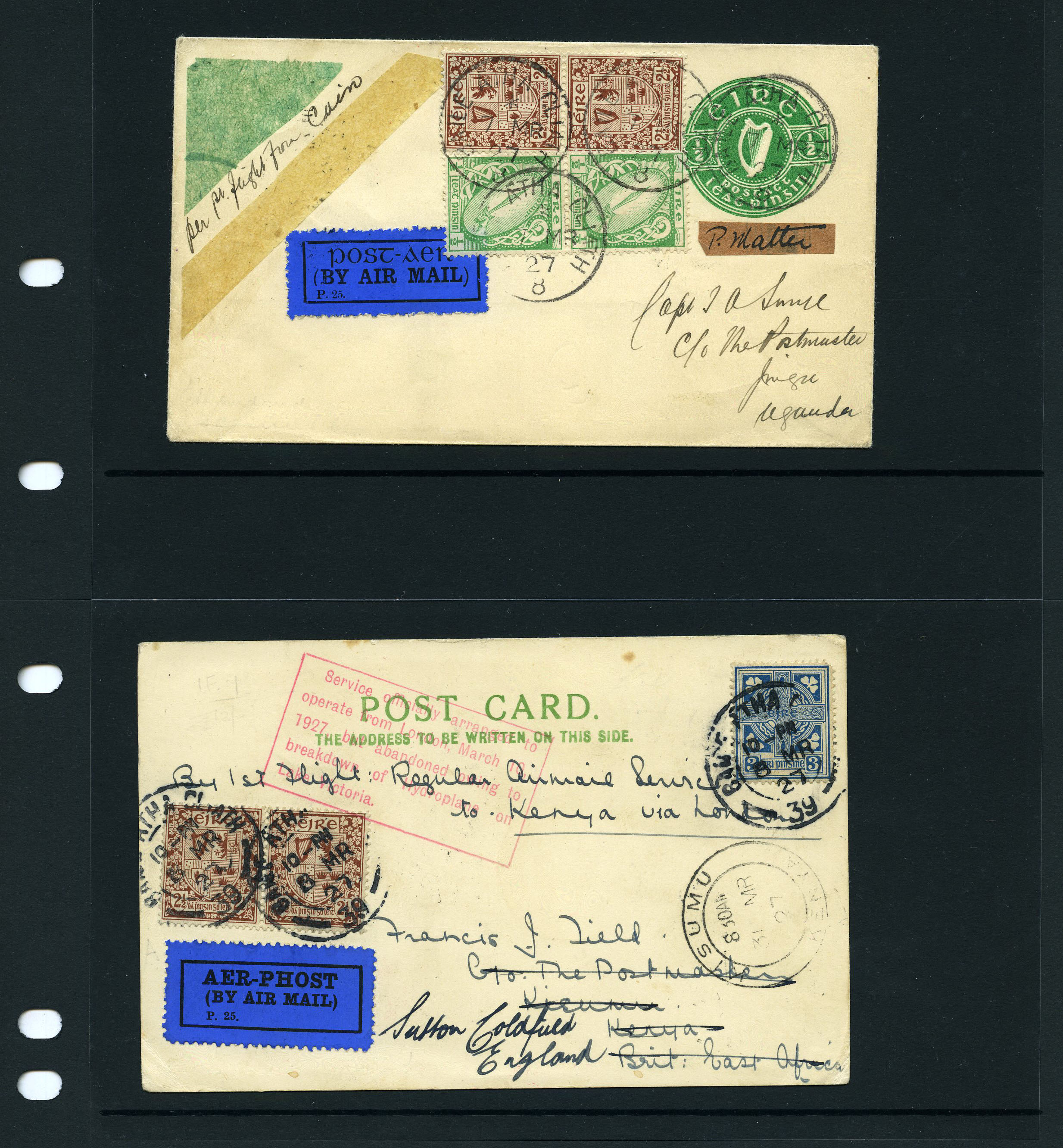 POSTAL HISTORY: 1927-39 Interesting group...