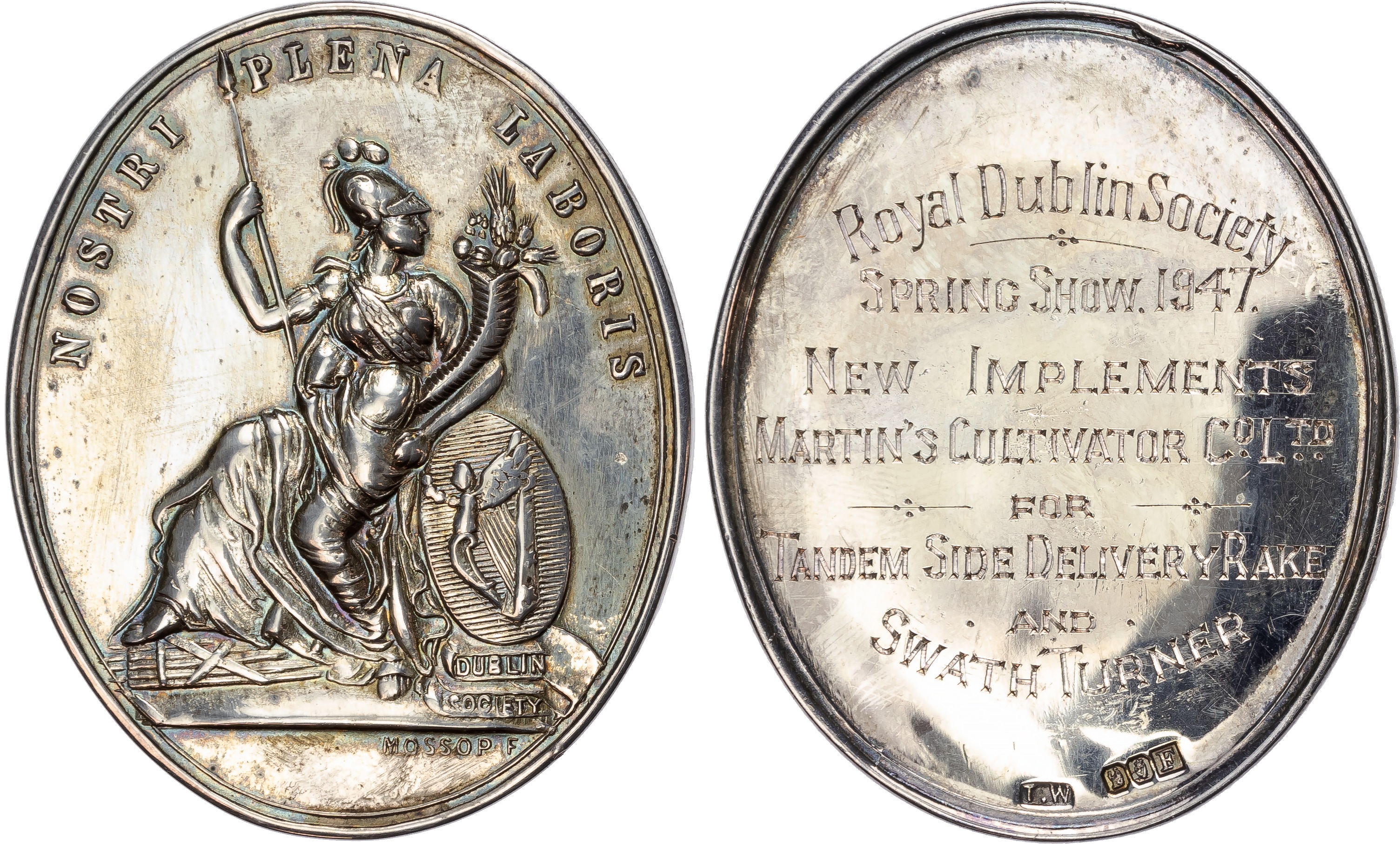 Ireland, Royal Dublin Society, Silver Prize Medal,1947 by William Mossop and G. Brown