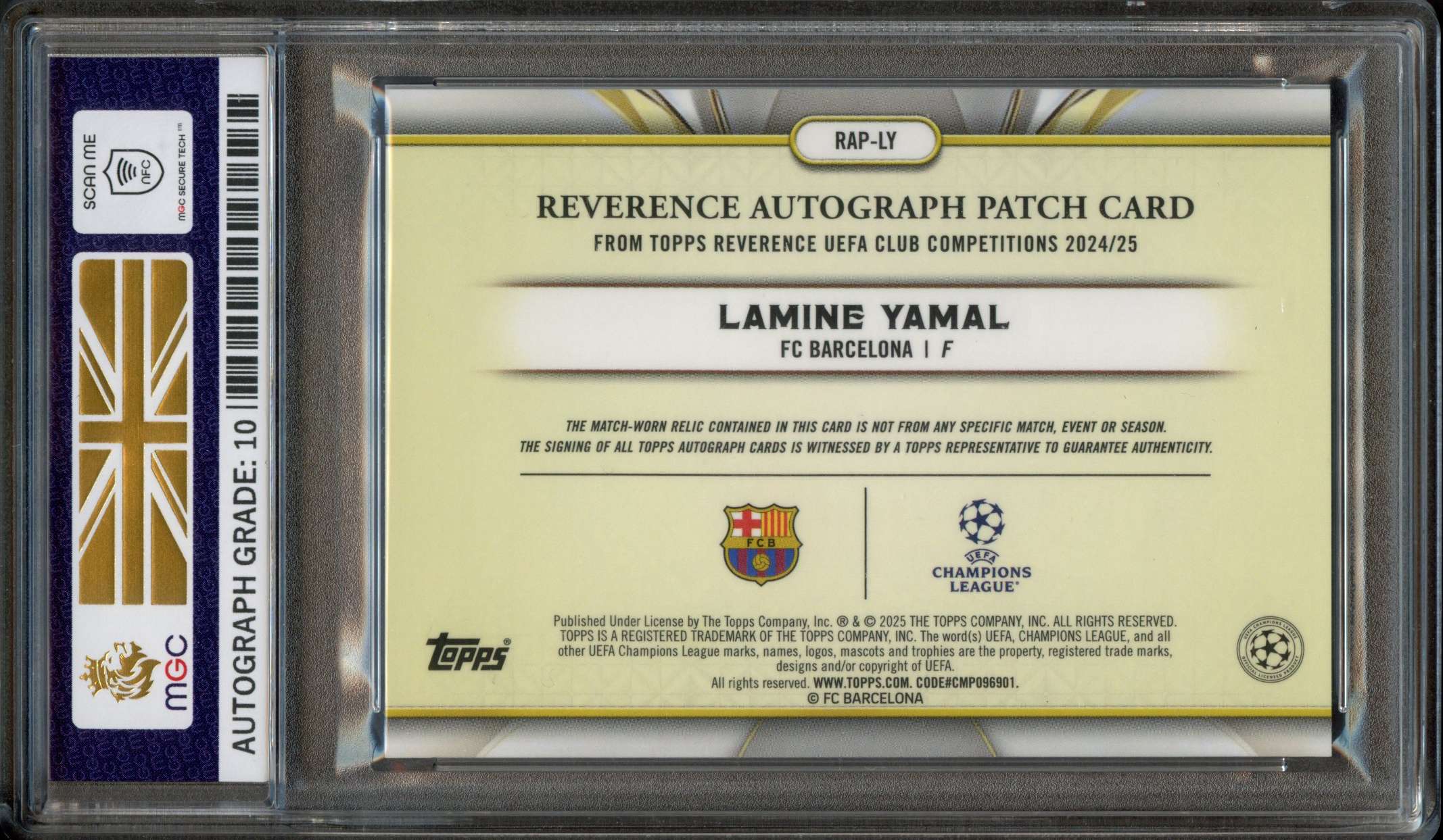 Past auction: MGC 10 2025 Lamine Yamal 03/10 Black Patch Auto