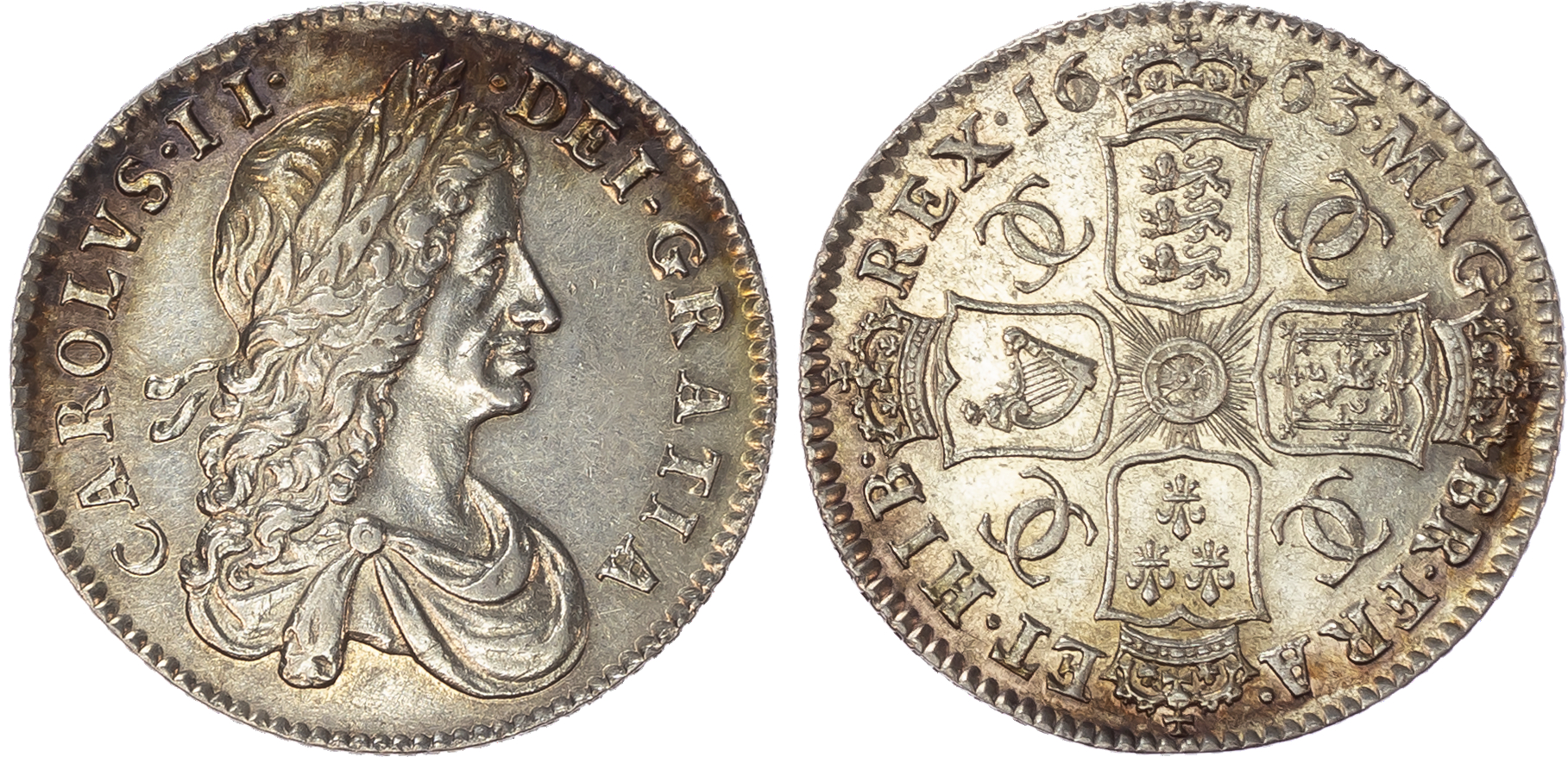 Charles II (1660-1685) Shilling, 1663.