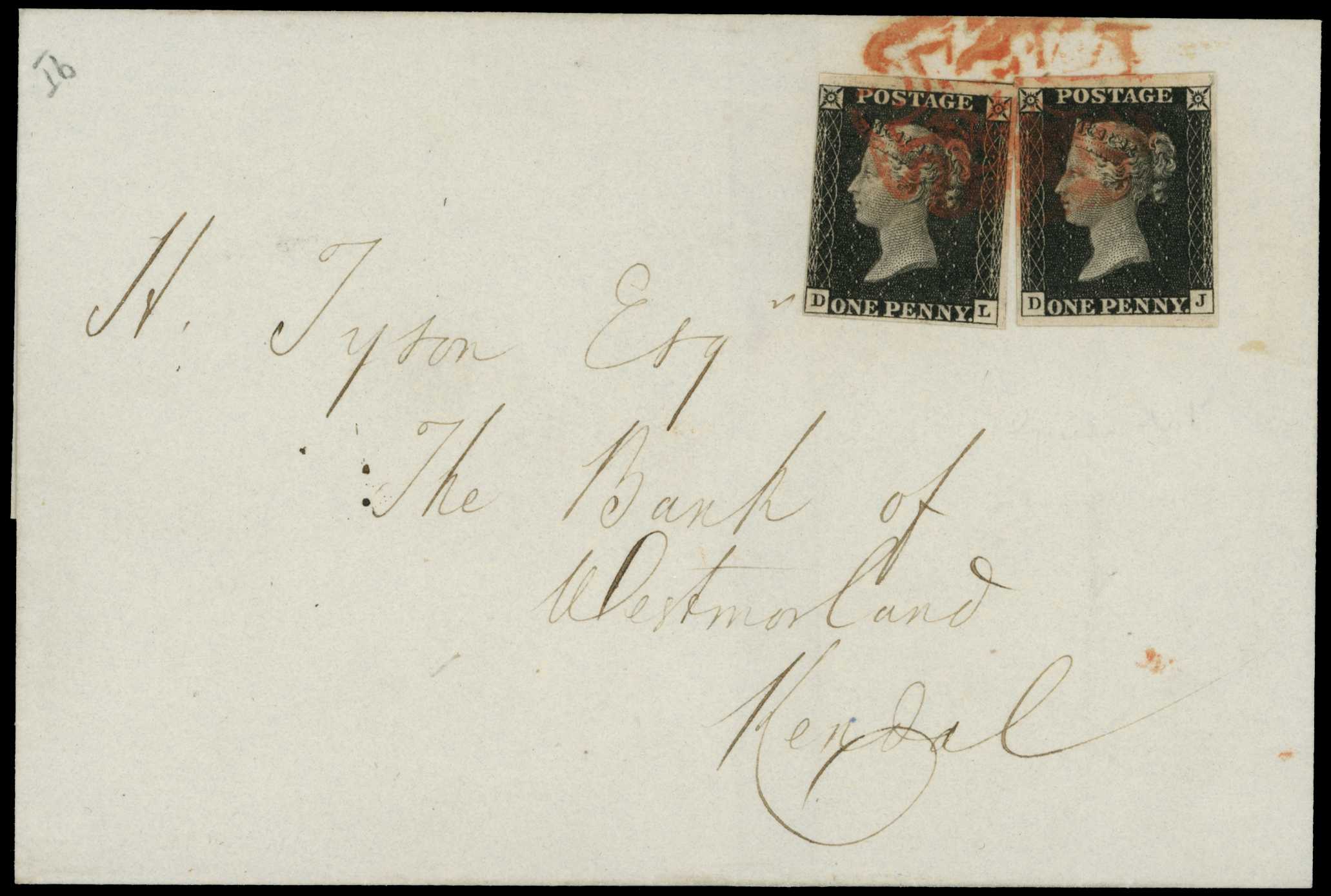 1840 entire letter to Kendal franked by...
