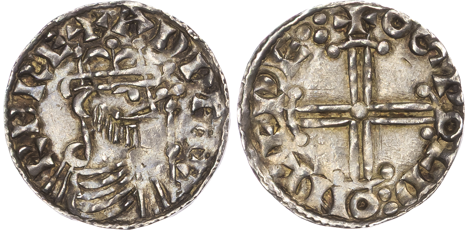 Edward the Confessor (1042-1066), AR Penny, Hammer Cross type (1059-1062), Lewes mint, Oswold as moneyer.