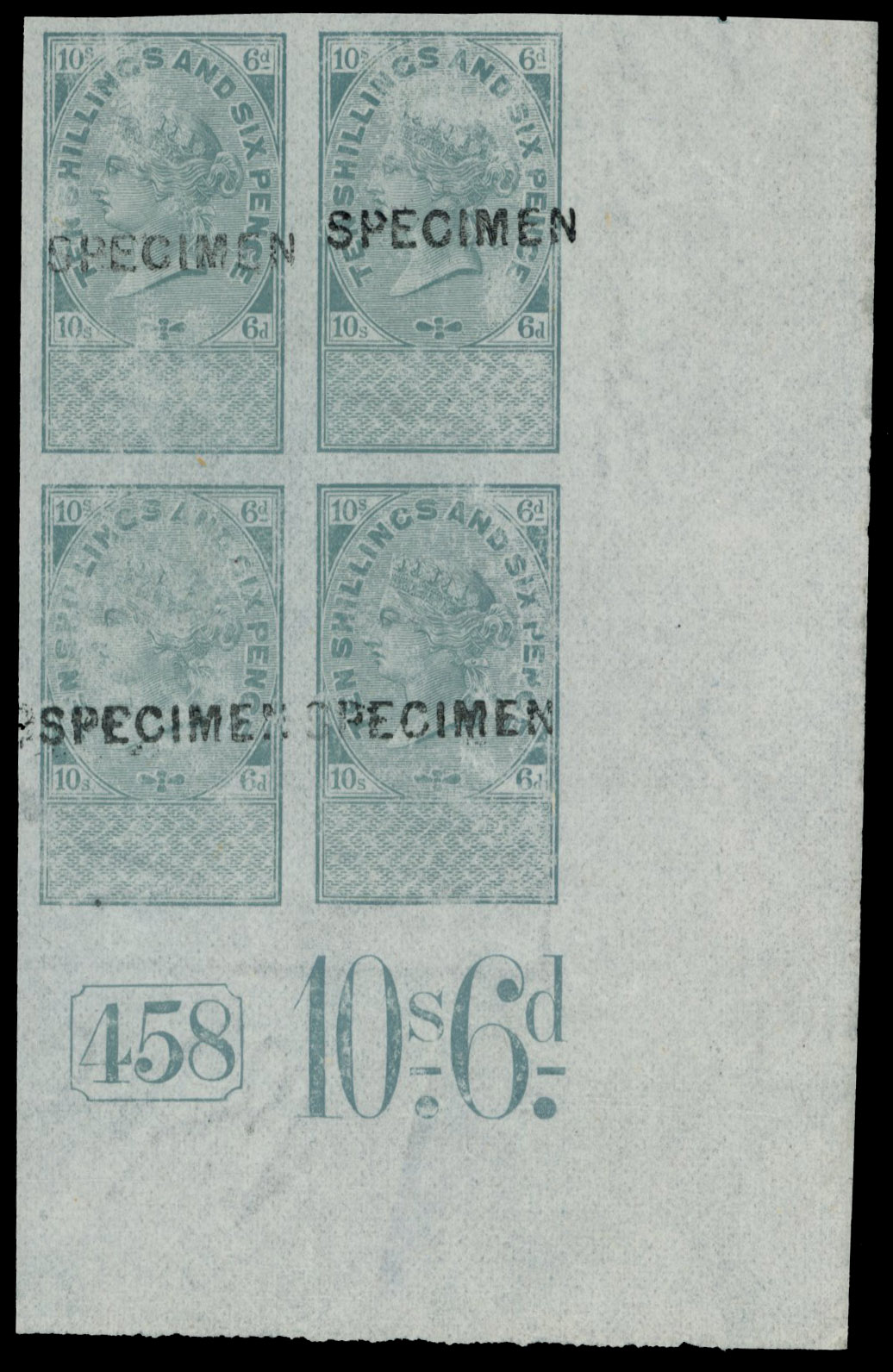 GB Unappropriated Die 10s6d Specimen block