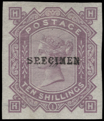 GB SG128var 1878 10s Greenish grey Pl.1. Colour trial  Mauve