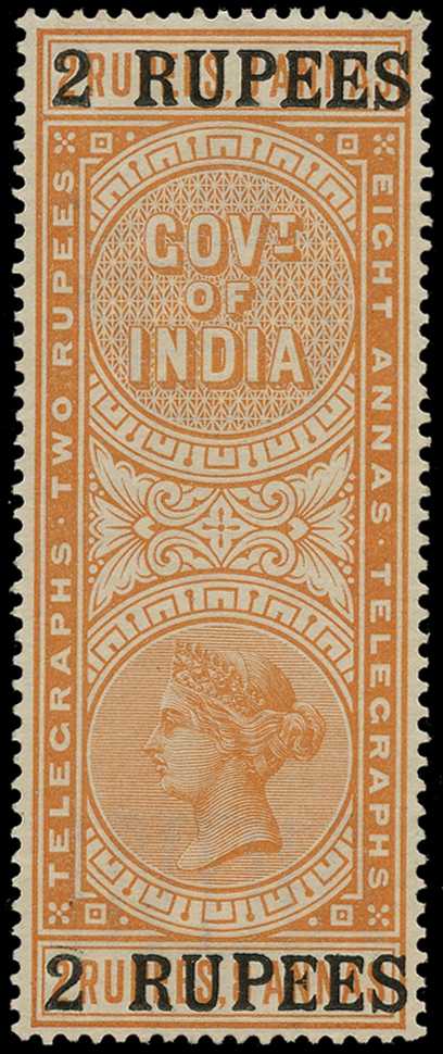 Telegraphs. 1899 2r on 2r8a Calcutta surcharge,...