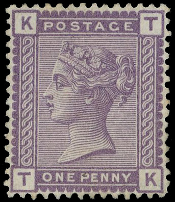 1880 1d Venetian red colour trial. Very fine example lettered TK, printed in mauve on Crown watermarked unguided white p…