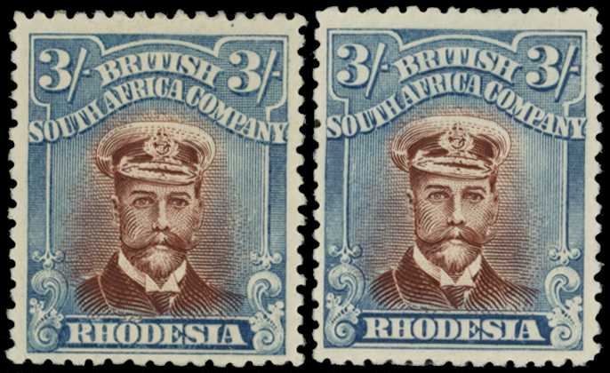 1922-3 3/- Head Die IIIB, perf 14, white...