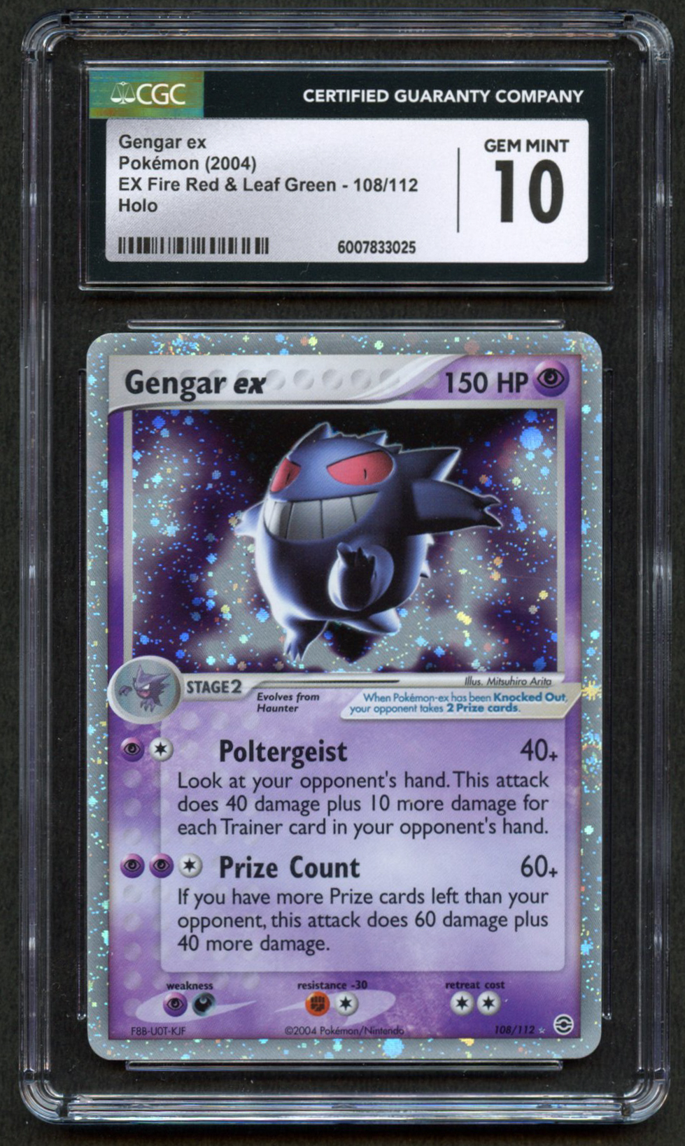 CGC 10 Gengar ex - EX Fire Red & Leaf Green 2004 - 108/112