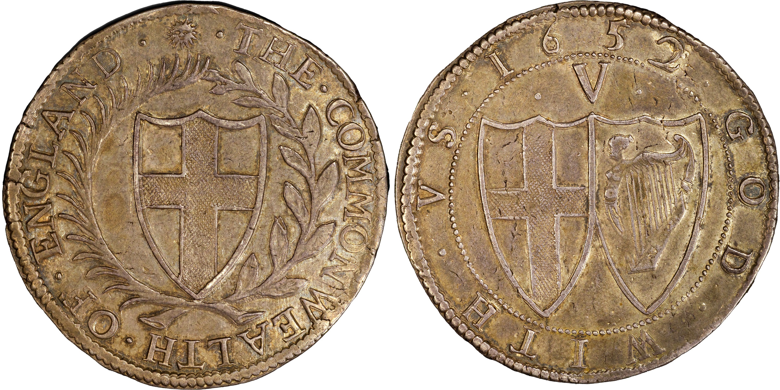 Commonwealth (1649-60), Crown, 1652, m.m. sun. PCGS AU58, Ex. Slaney (Finest Graded by PCGS)
