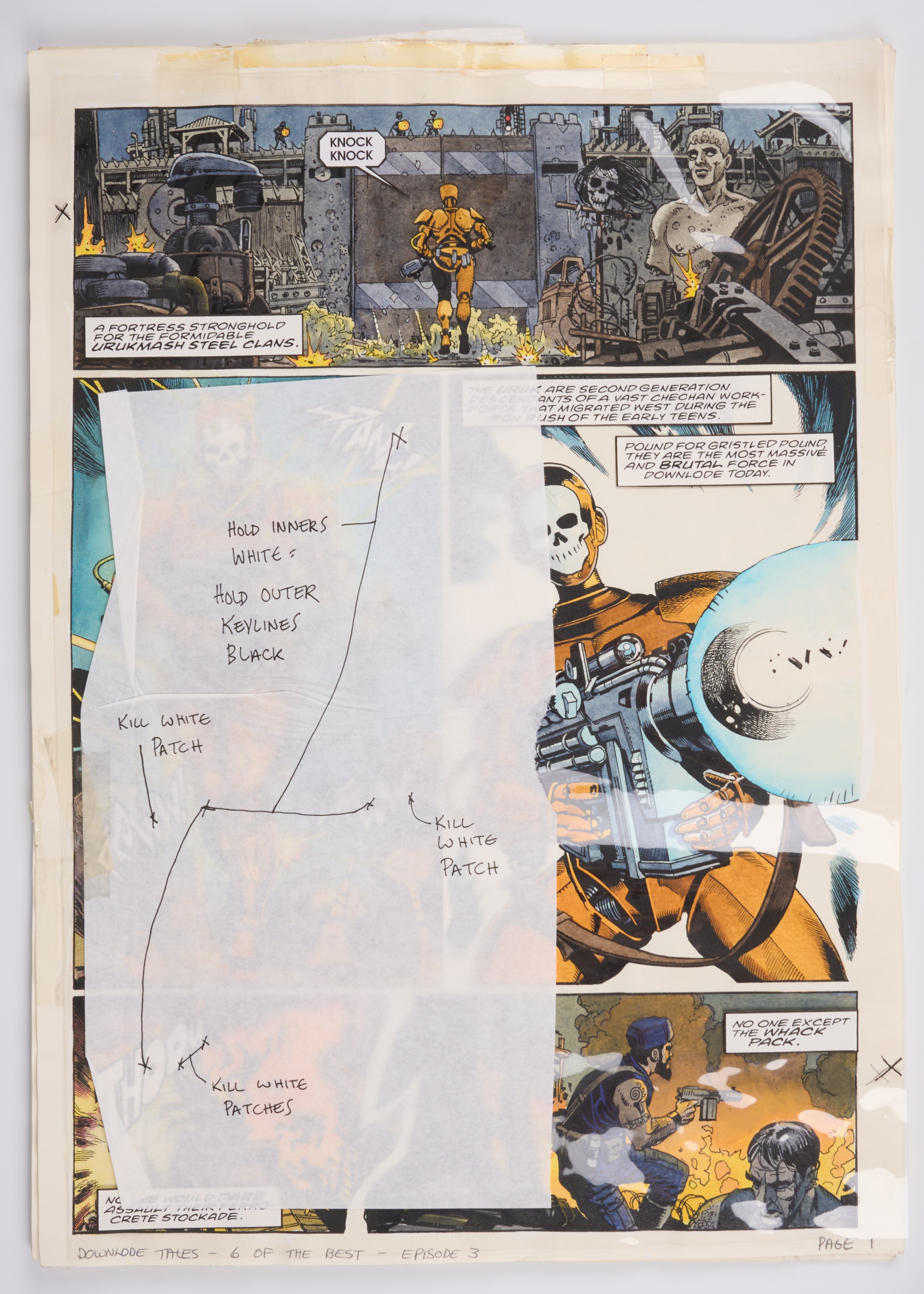 Chris Weston 2000 AD Prog #1157 Downlode Tales 'Six Of The Best' Original Colour Story Pages (Fleetway, 1999) Total 4
