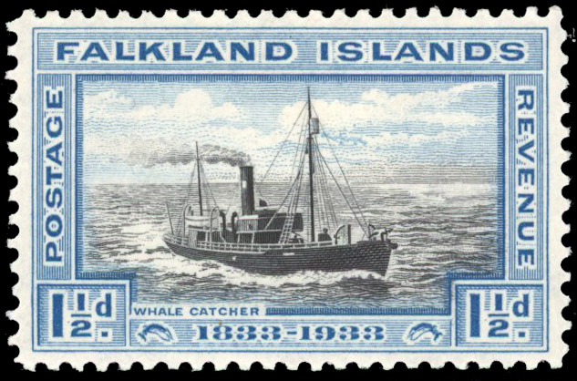 Falkland Islands 1933 Centenary 1½d break in cloud mint