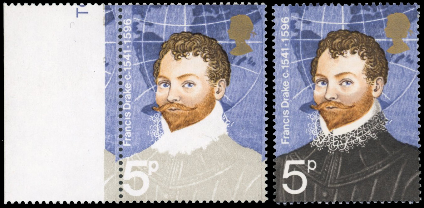 GB 1973 British Explorers 5p grey-black omitted mint