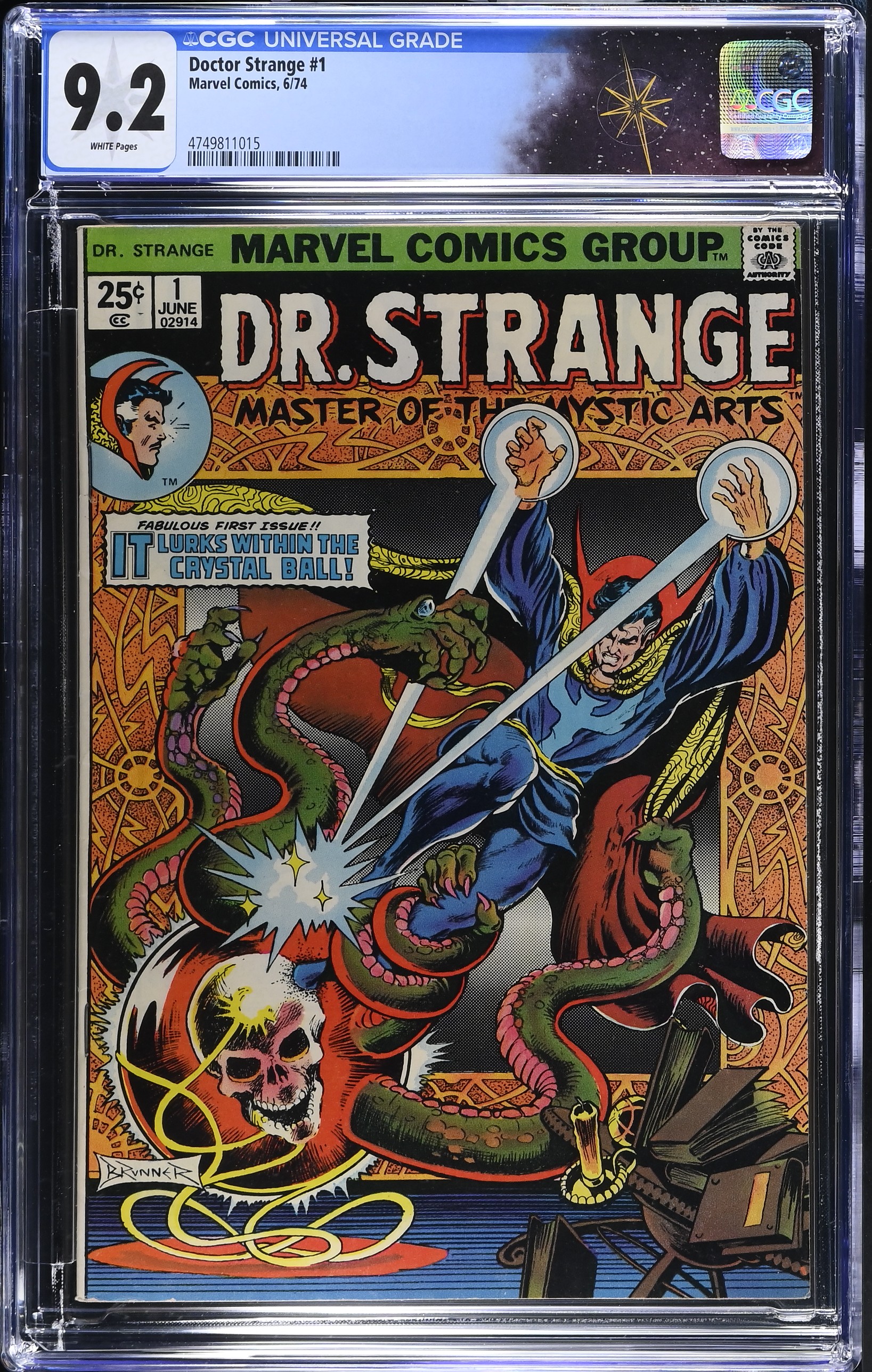 Doctor Strange #1 CGC 9.2 1st Appearance of the Silver Dagger (Isaiah Curwen) (Marvel Comics, 1974) White Pages