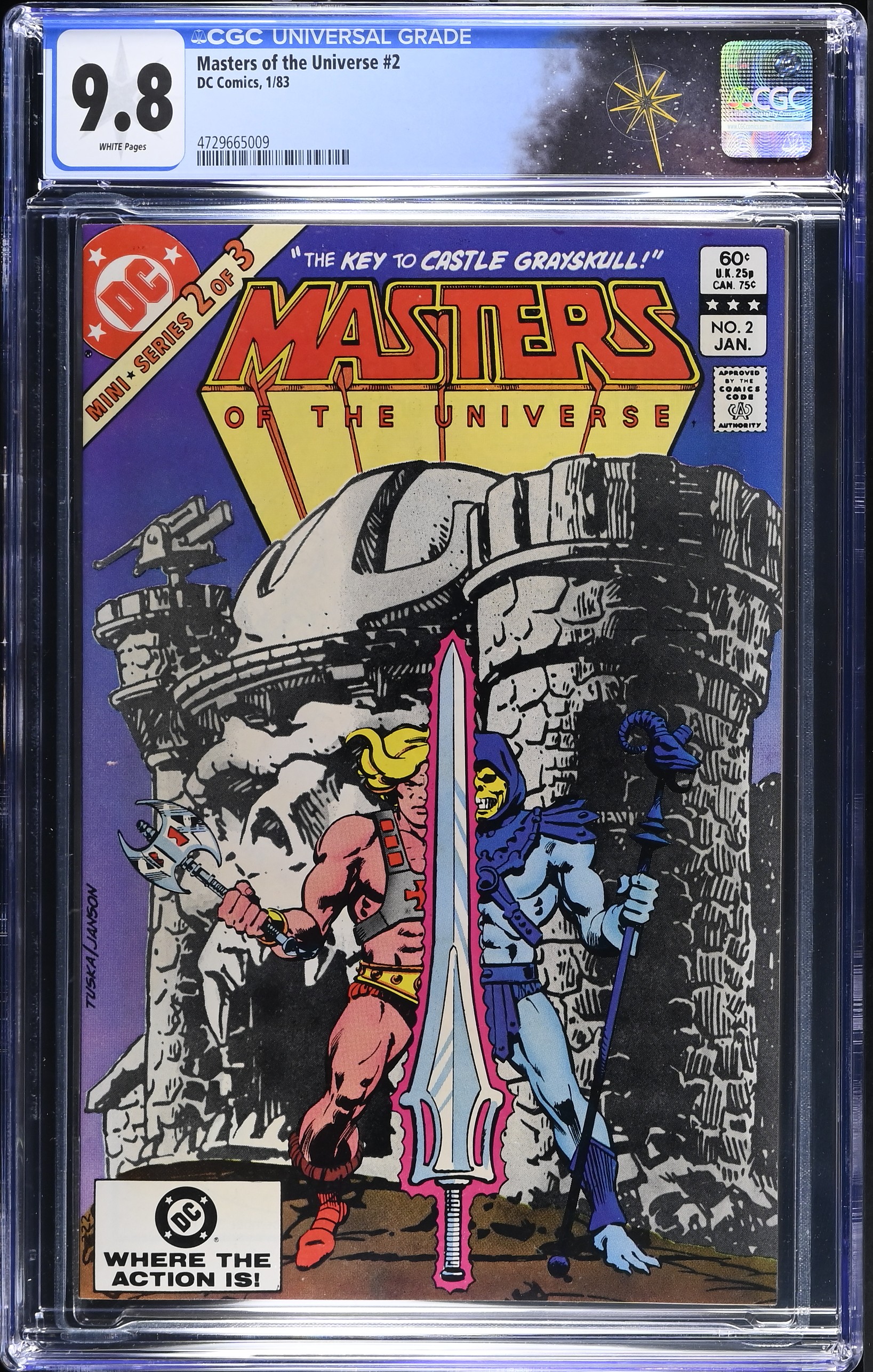 Masters Of The Universe #2 CGC 9.8 Highest On The Census Origin of He-Man & Ceril (DC Comics, 1983) White Pages