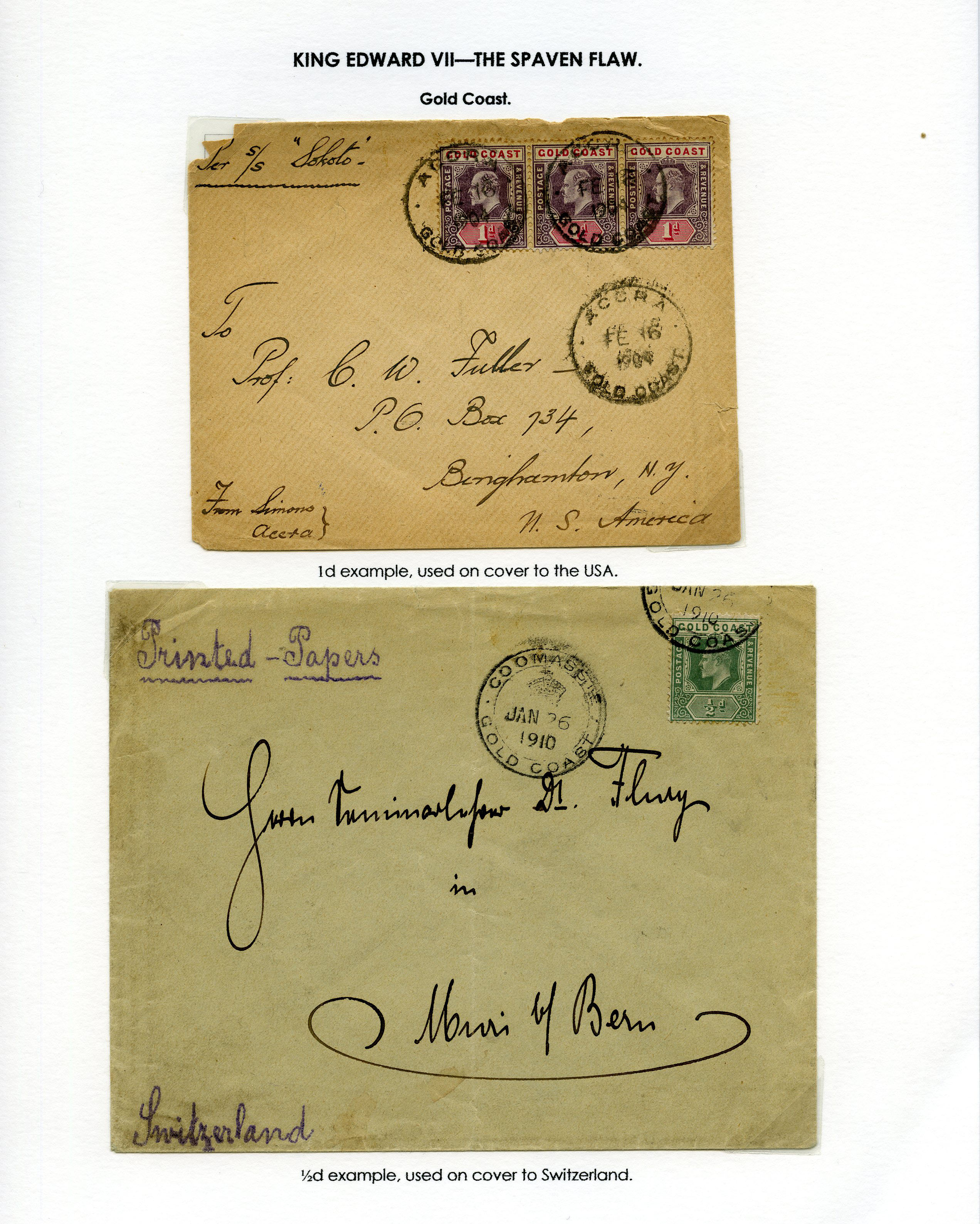 1904 cover to USA with strip of three 1d...