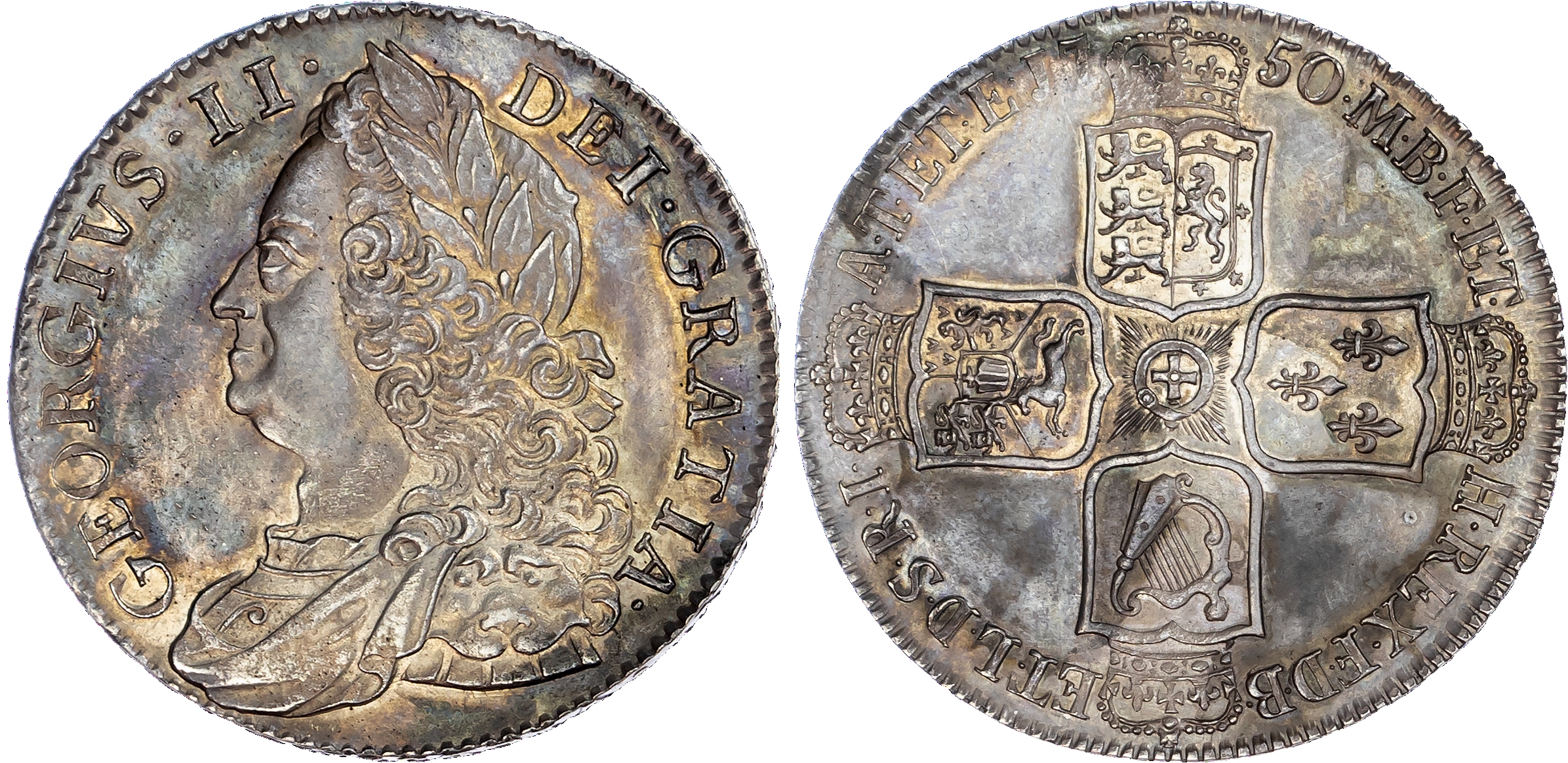 George II (1727-1760), 'Old Head' Halfcrown, 1750