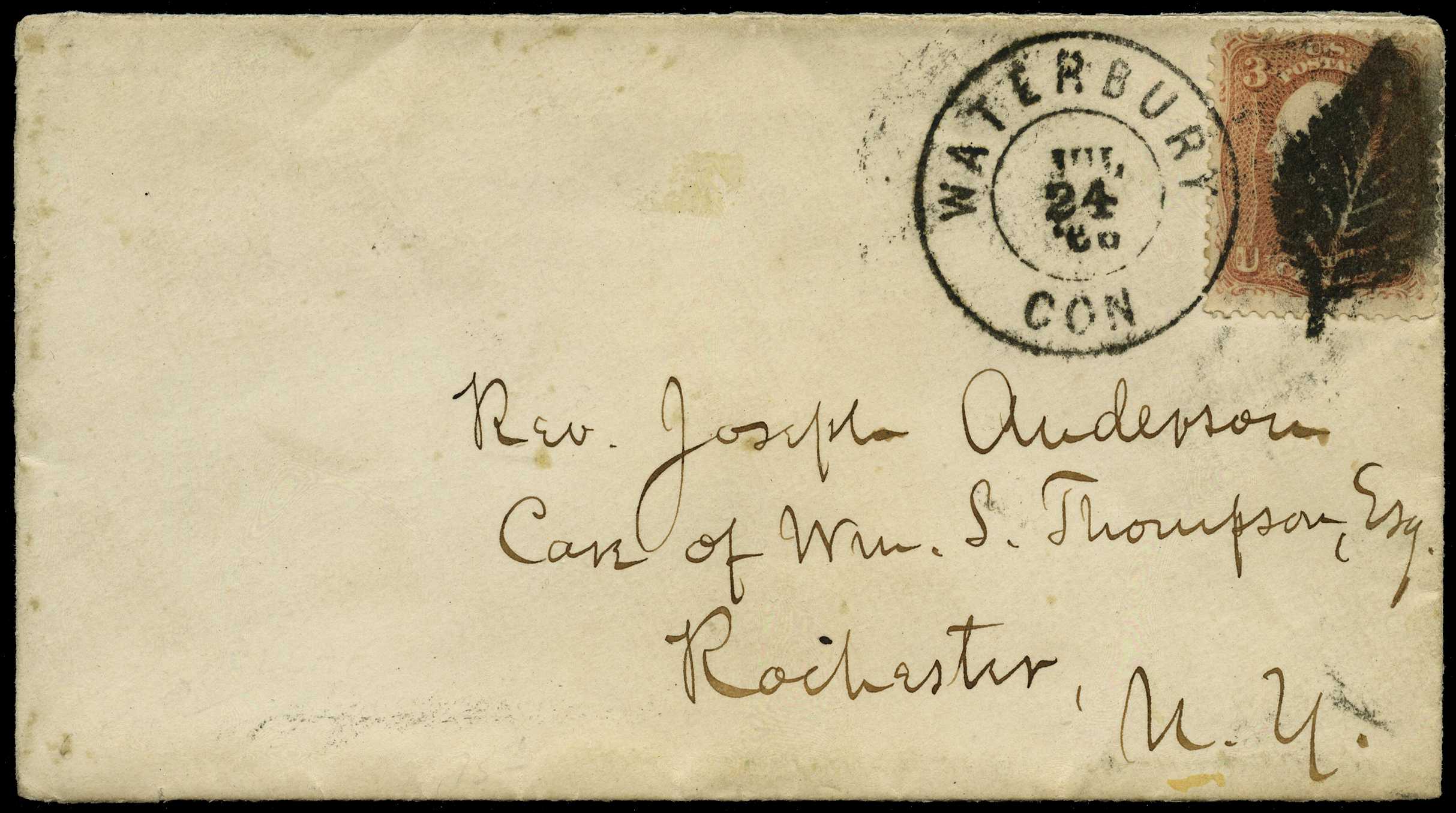 1866 envelope to Rochester N.Y. franked by...