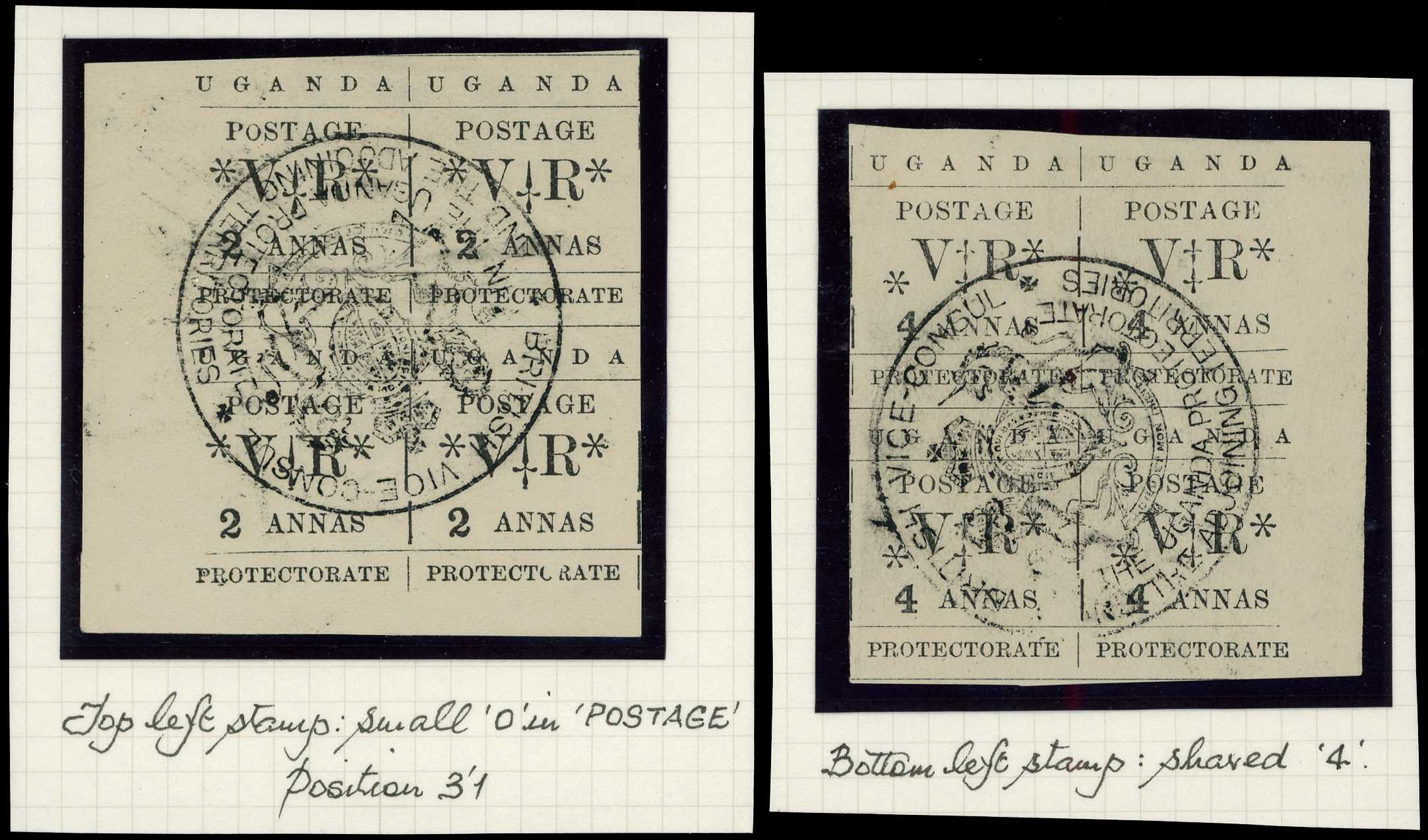 1896 Typeset 2a, 4a and 8a black, blocks of...