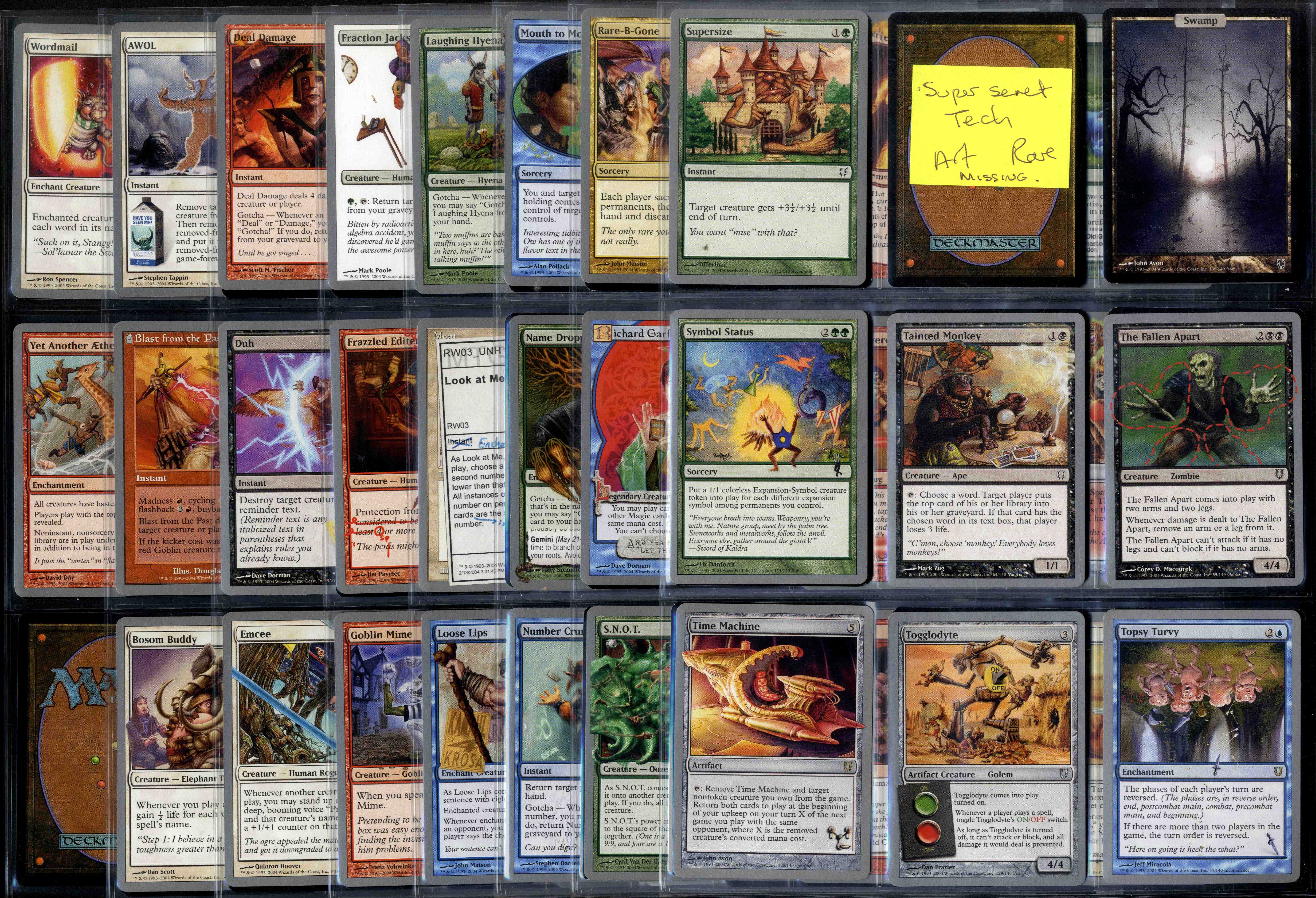 Unhinged 140/141 Partially Complete + Foils