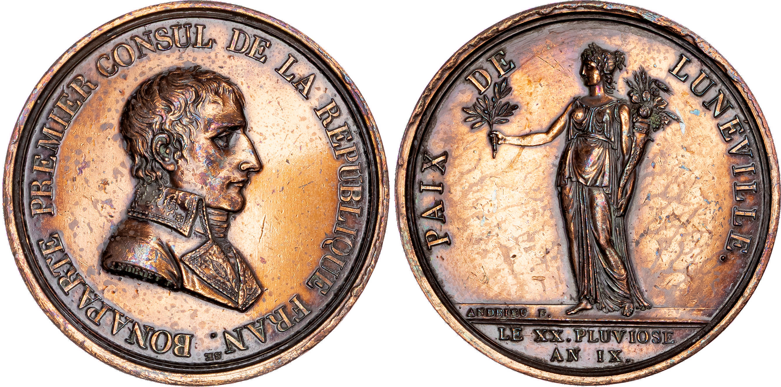 France, First Republic. Napoléon Bonaparte, as Premier Consul, Peace at Luneville.