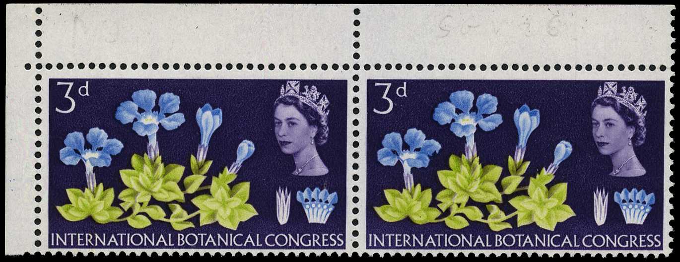 1964 3d Botanical ordinary, u/l corner...